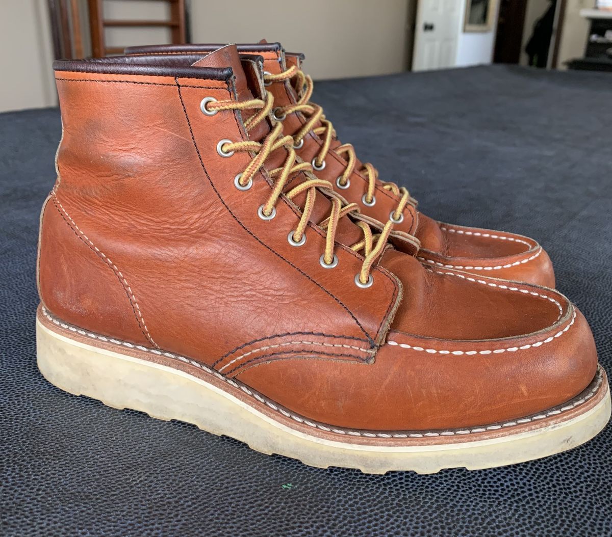 Photo by patinathunderdome on March 4, 2022 of the Red Wing 6-Inch Classic Moc in S.B. Foot Oro Legacy.