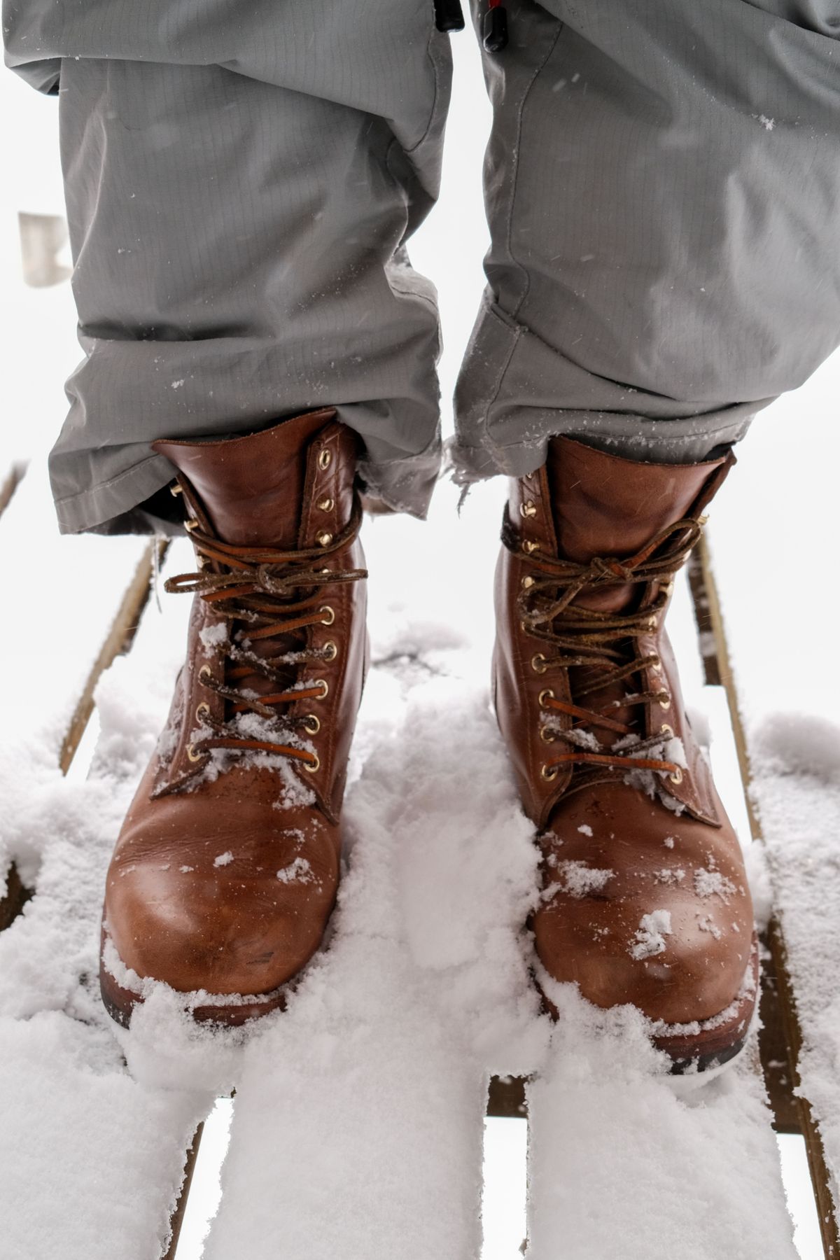 Photo by patinathunderdome on December 3, 2021 of the Motor Lace Up Boots in Horween Natural Chromexcel.