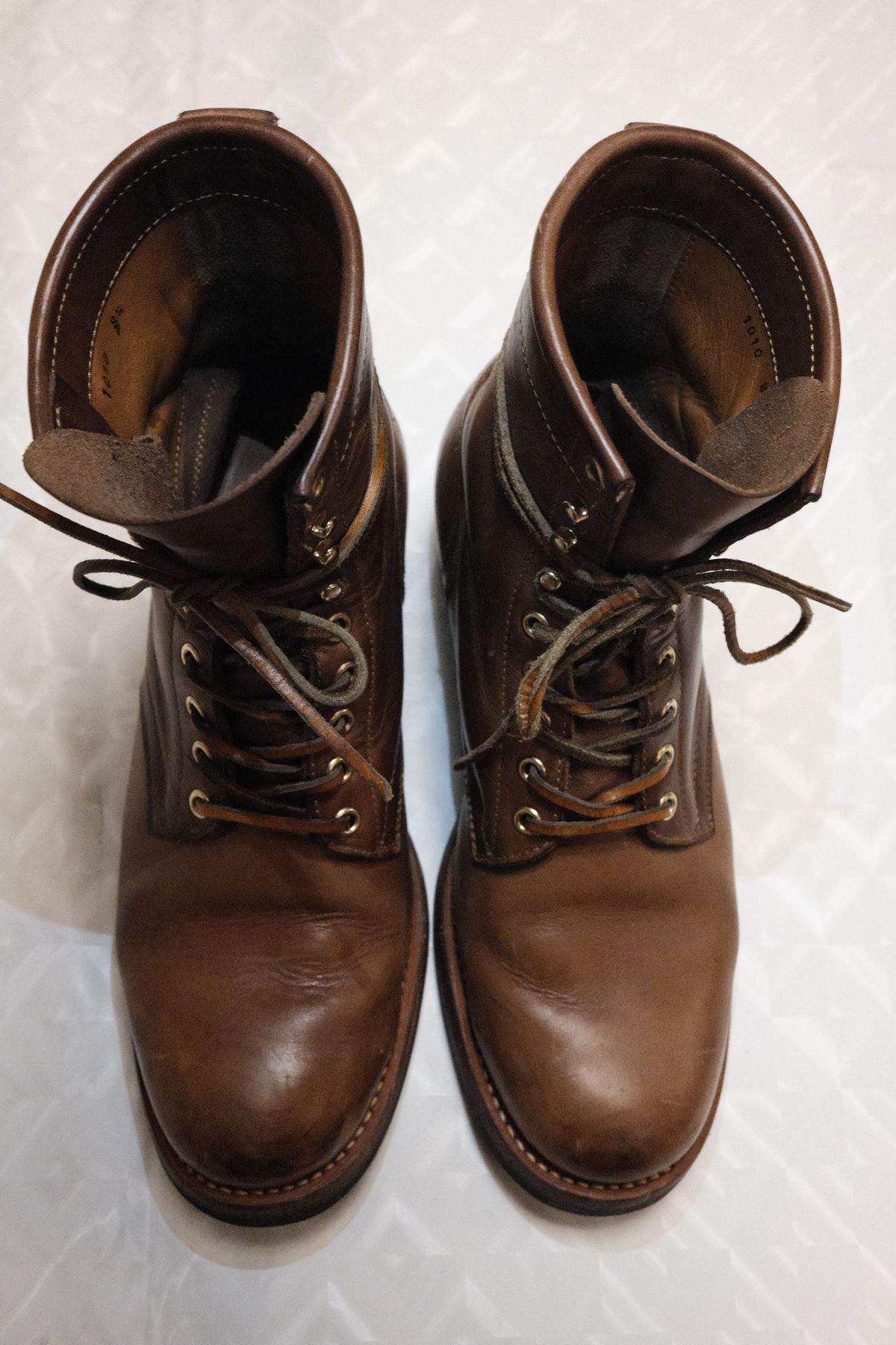 Photo by patinathunderdome on January 4, 2022 of the Motor Lace Up Boots in Horween Natural Chromexcel.