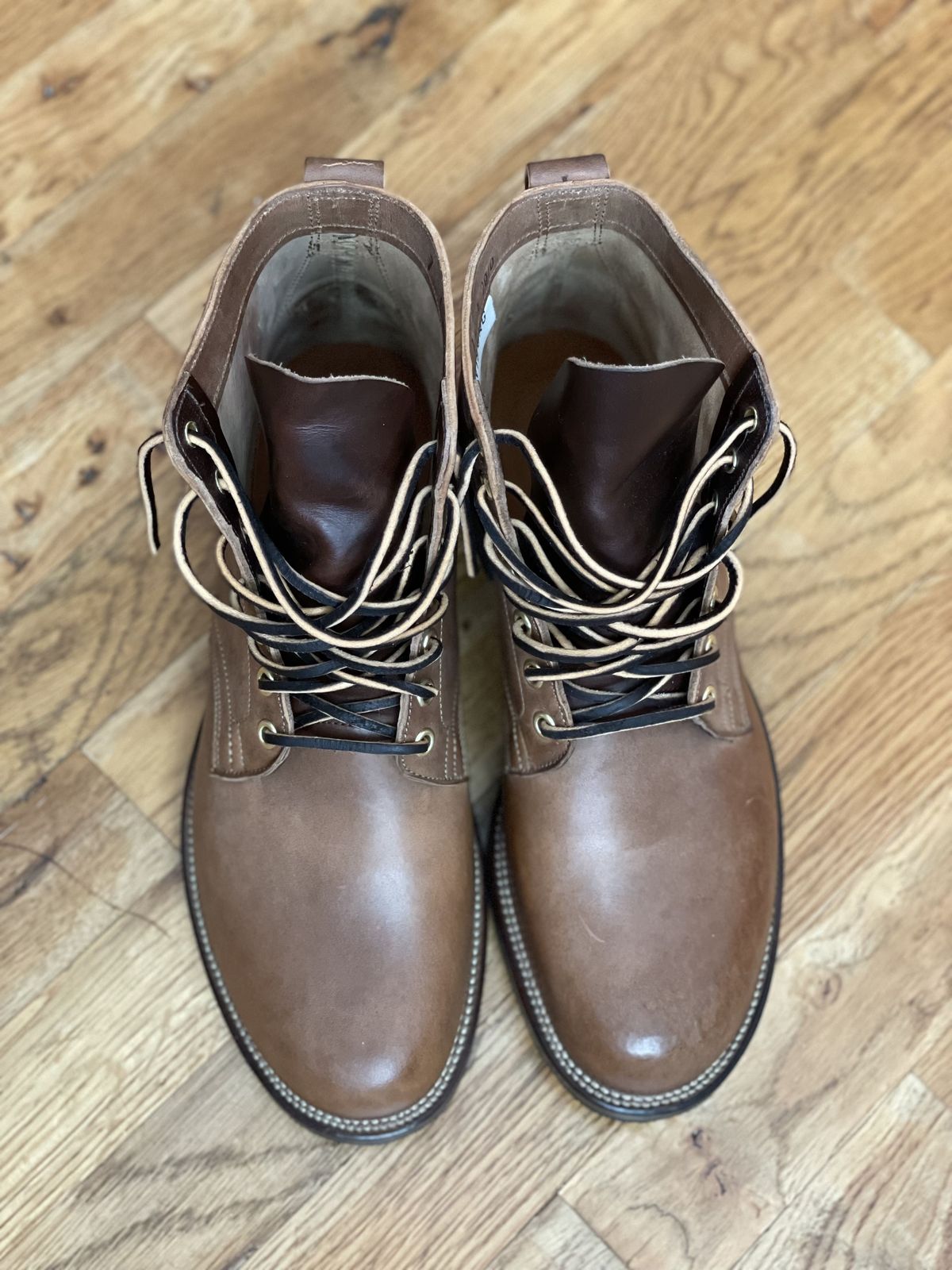 Photo by patinathunderdome on September 30, 2021 of the Viberg Service Boot in Maryam Toscanello Horsebutt.