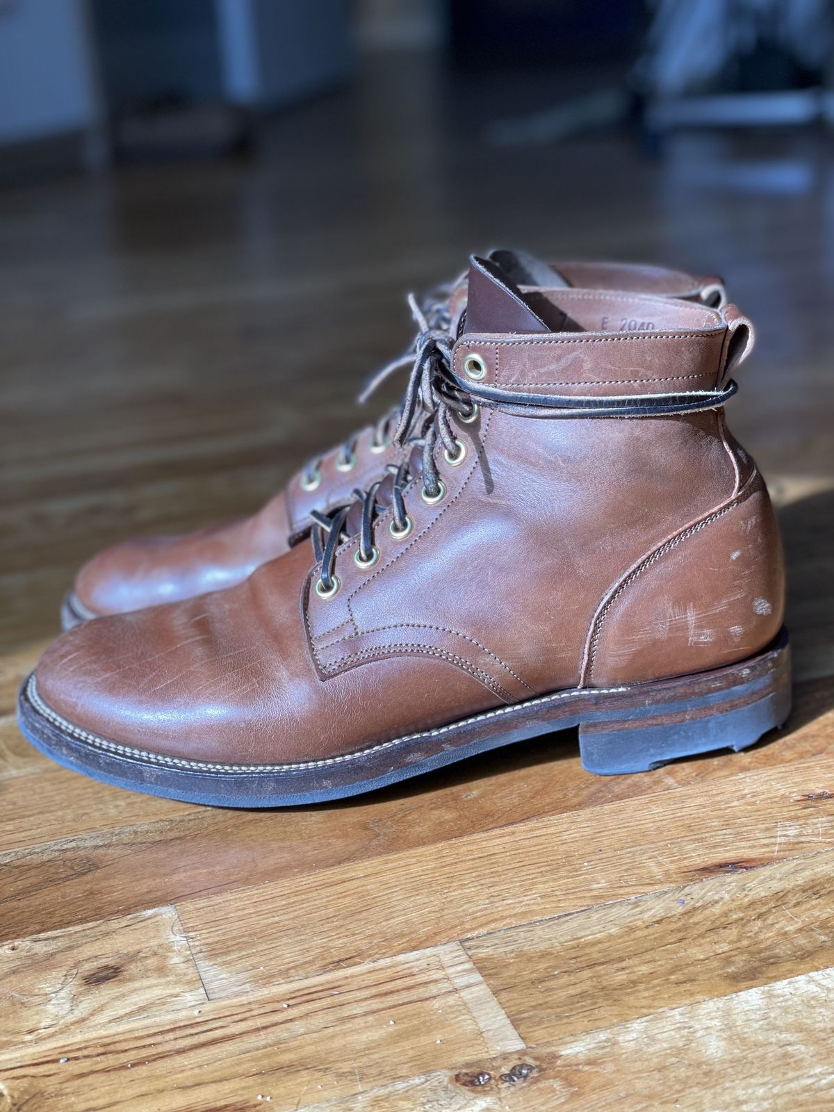 Photo by patinathunderdome on November 2, 2021 of the Viberg Service Boot in Maryam Toscanello Horsebutt.