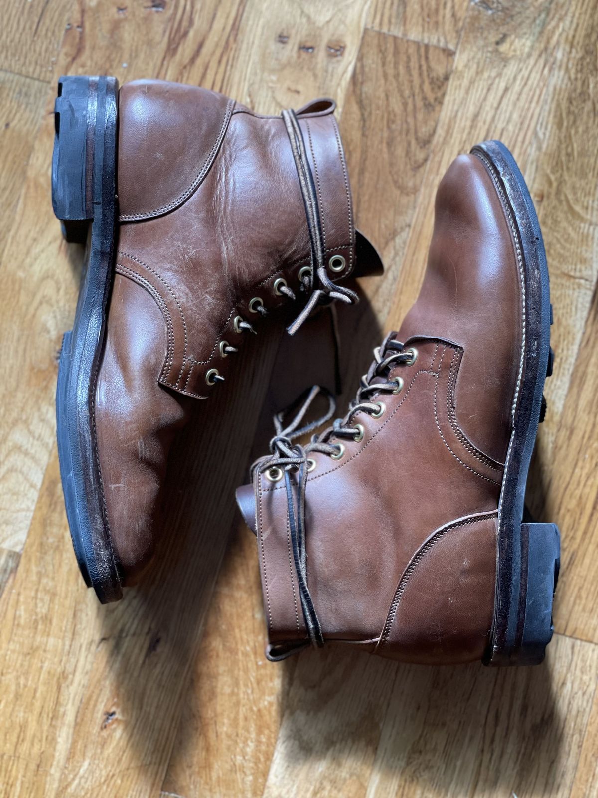 Photo by patinathunderdome on November 2, 2021 of the Viberg Service Boot in Maryam Toscanello Horsebutt.
