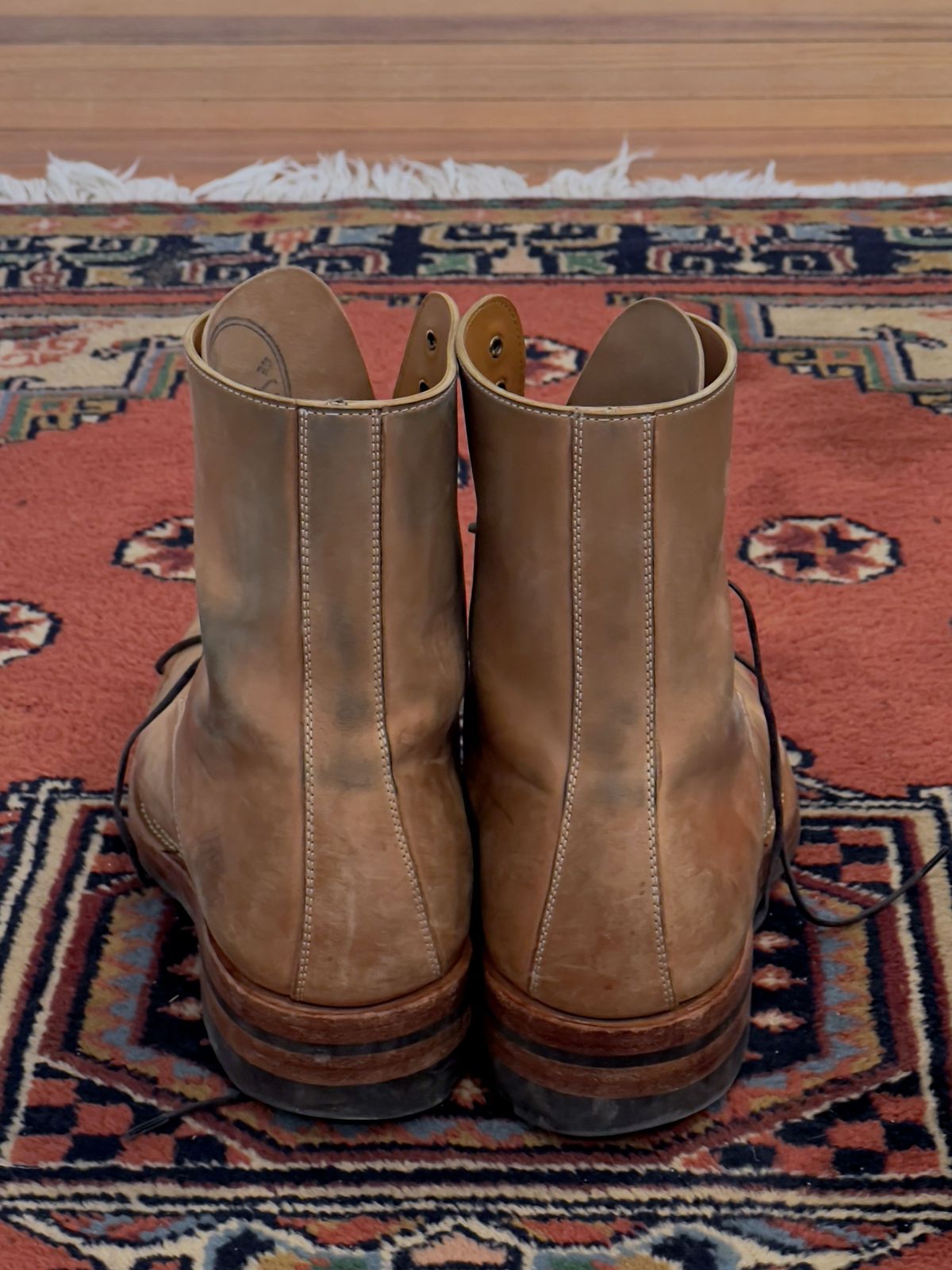 Photo by patinathunderdome on February 2, 2022 of the Benzein TDD-01 Boot in Conceria Cloe Crust Shell Cordovan.