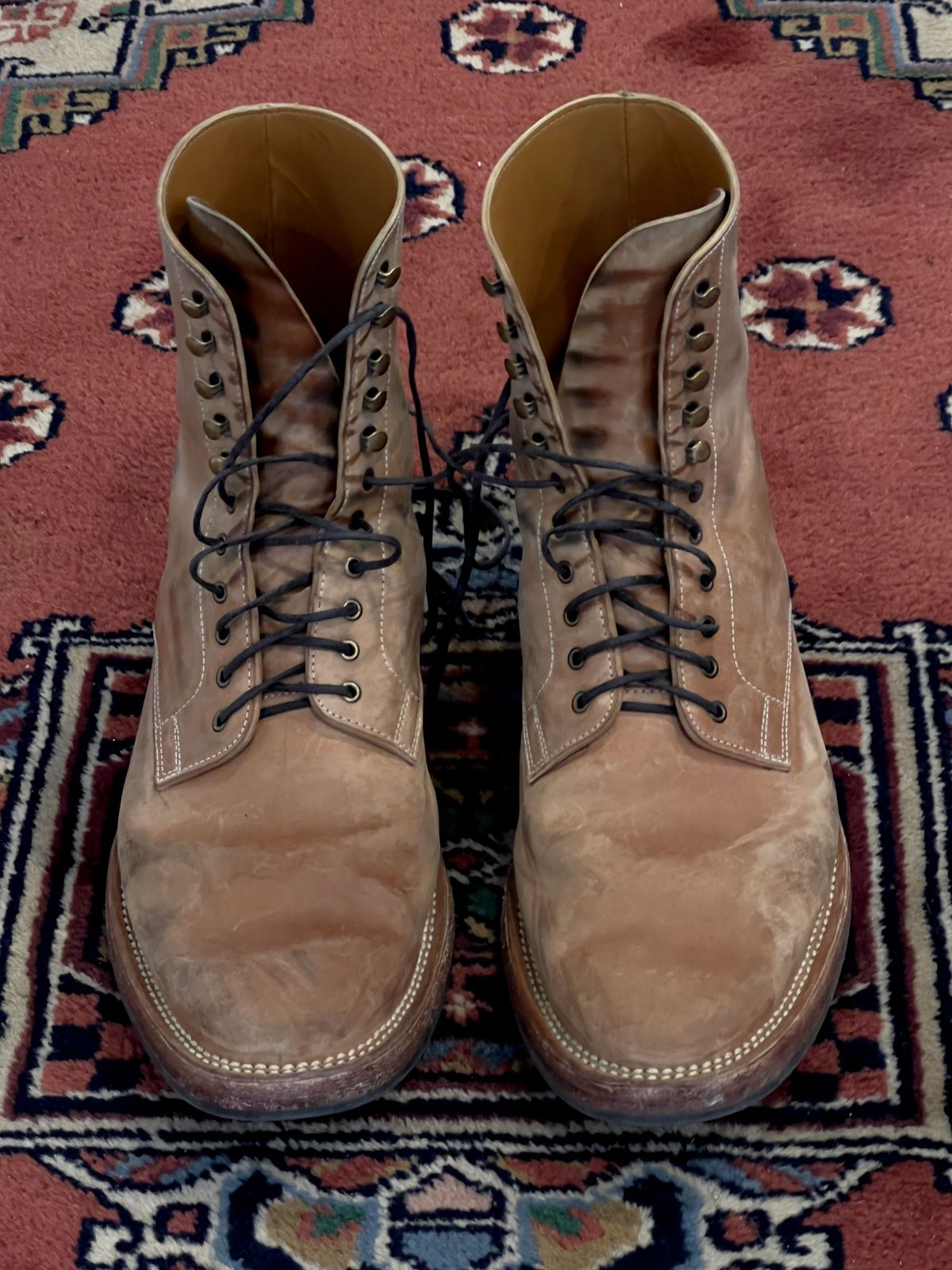 Photo by patinathunderdome on February 2, 2022 of the Benzein TDD-01 Boot in Conceria Cloe Crust Shell Cordovan.