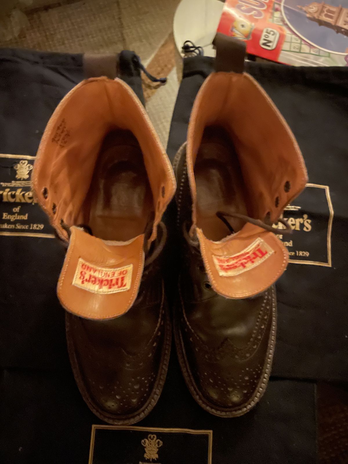 Photo by patinathunderdome on March 5, 2022 of the Tricker's Stow Country Boot in Espresso Burnished Calf.