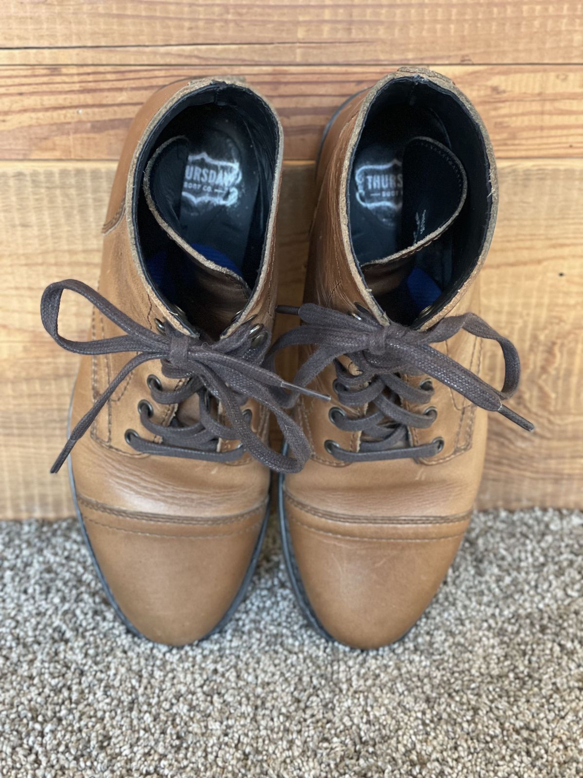 Photo by patinathunderdome on January 5, 2022 of the Thursday Captain in Horween Natural Chromexcel.