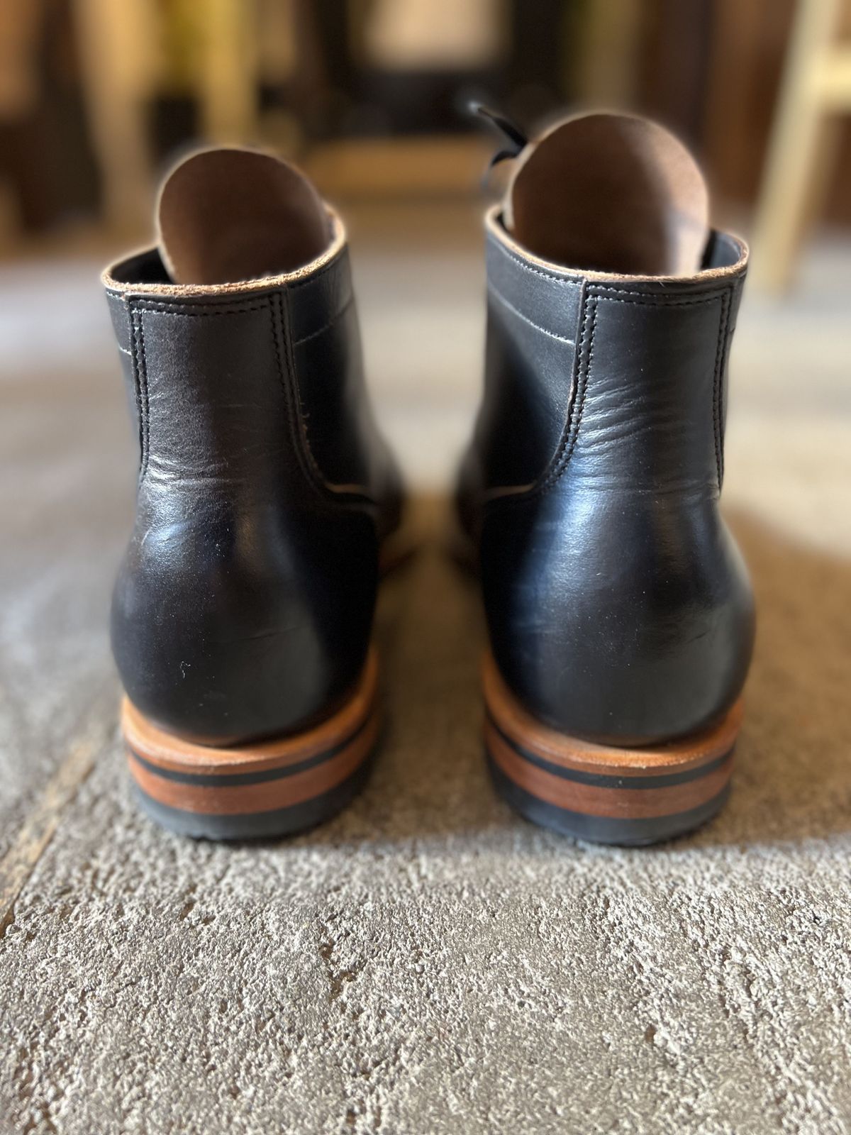 Photo by patinathunderdome on November 5, 2021 of the Viberg Service Boot in Horween Black Chromexcel.
