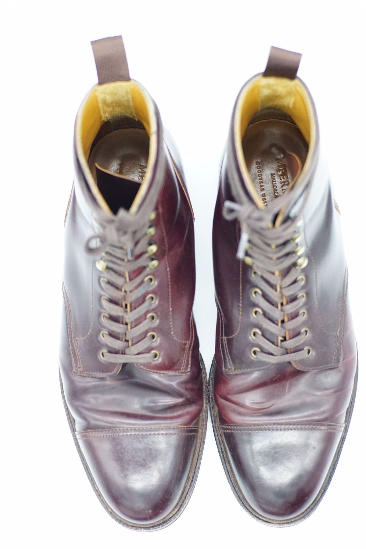 Photo by patinathunderdome on December 5, 2021 of the Meermin Derby Boot in Horween Color 8 Shell Cordovan.