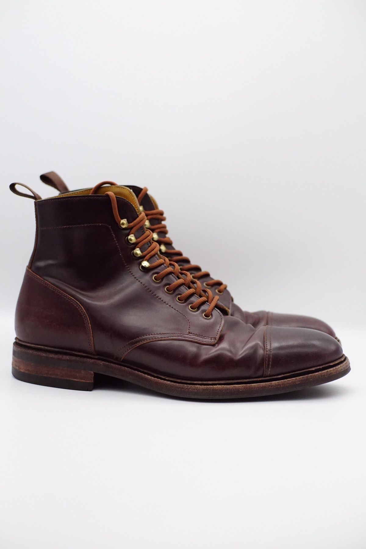 Photo by patinathunderdome on February 3, 2022 of the Meermin Derby Boot in Horween Color 8 Shell Cordovan.