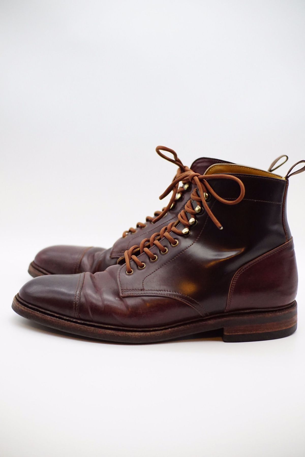 Photo by patinathunderdome on March 6, 2022 of the Meermin Derby Boot in Horween Color 8 Shell Cordovan.