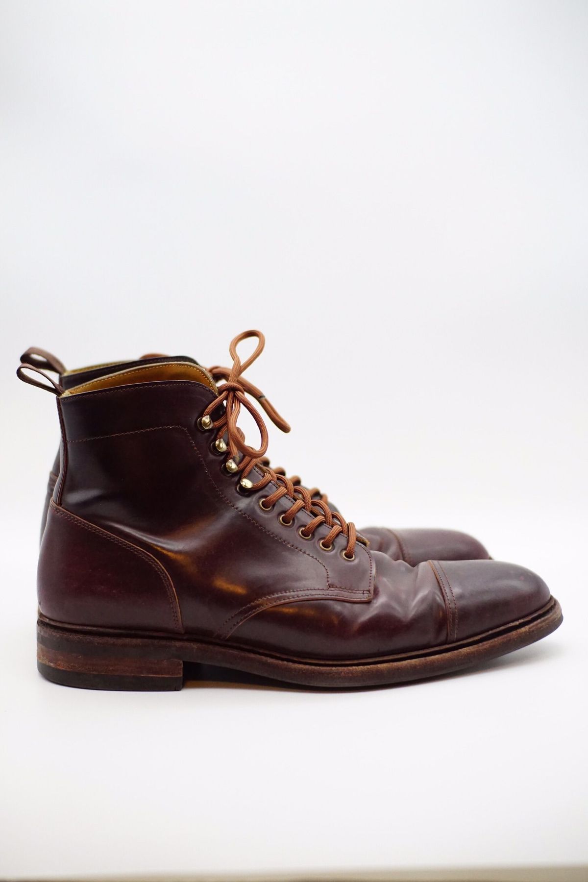 Photo by patinathunderdome on March 6, 2022 of the Meermin Derby Boot in Horween Color 8 Shell Cordovan.