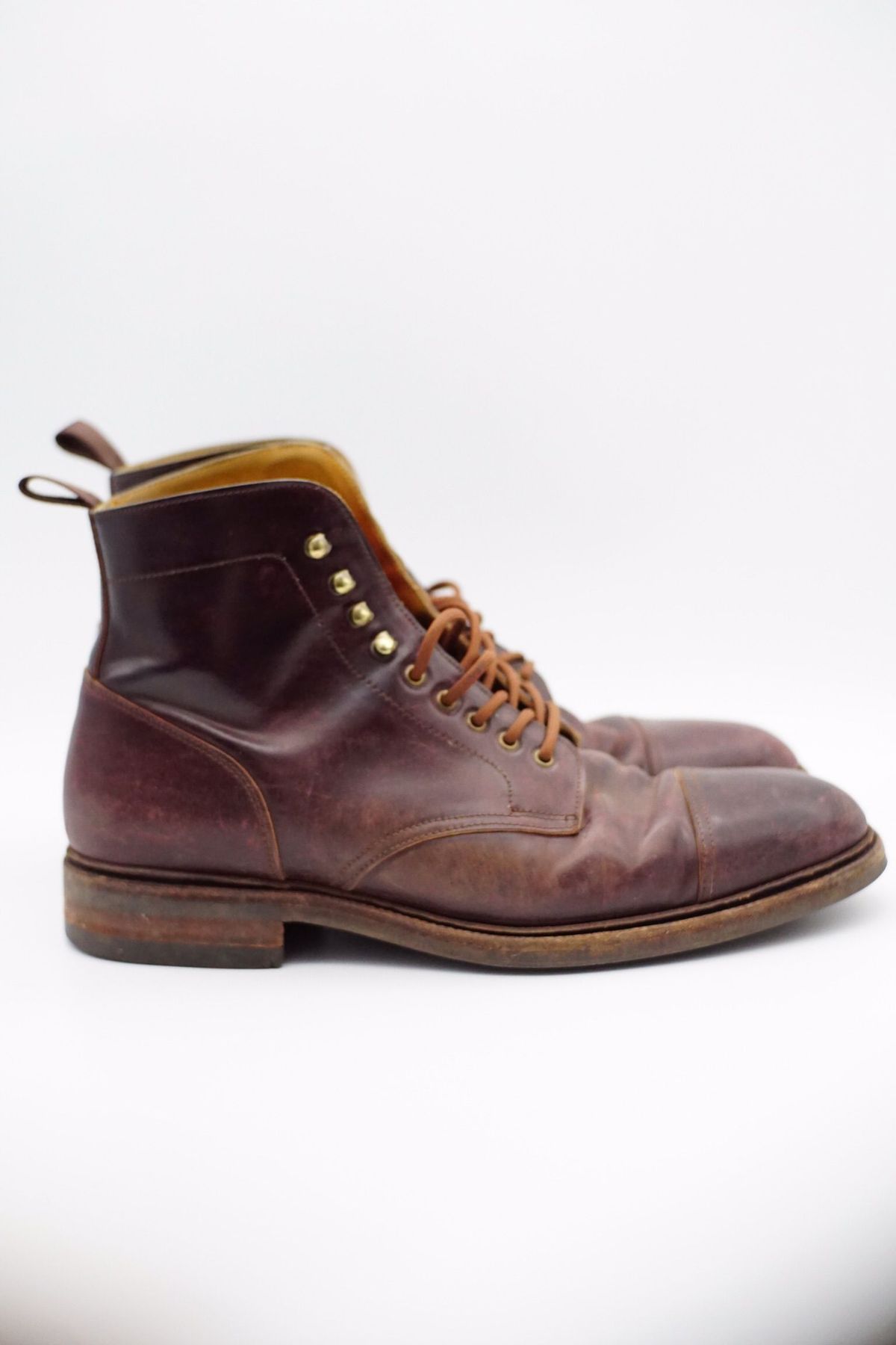 Photo by patinathunderdome on April 3, 2022 of the Meermin Derby Boot in Horween Color 8 Shell Cordovan.