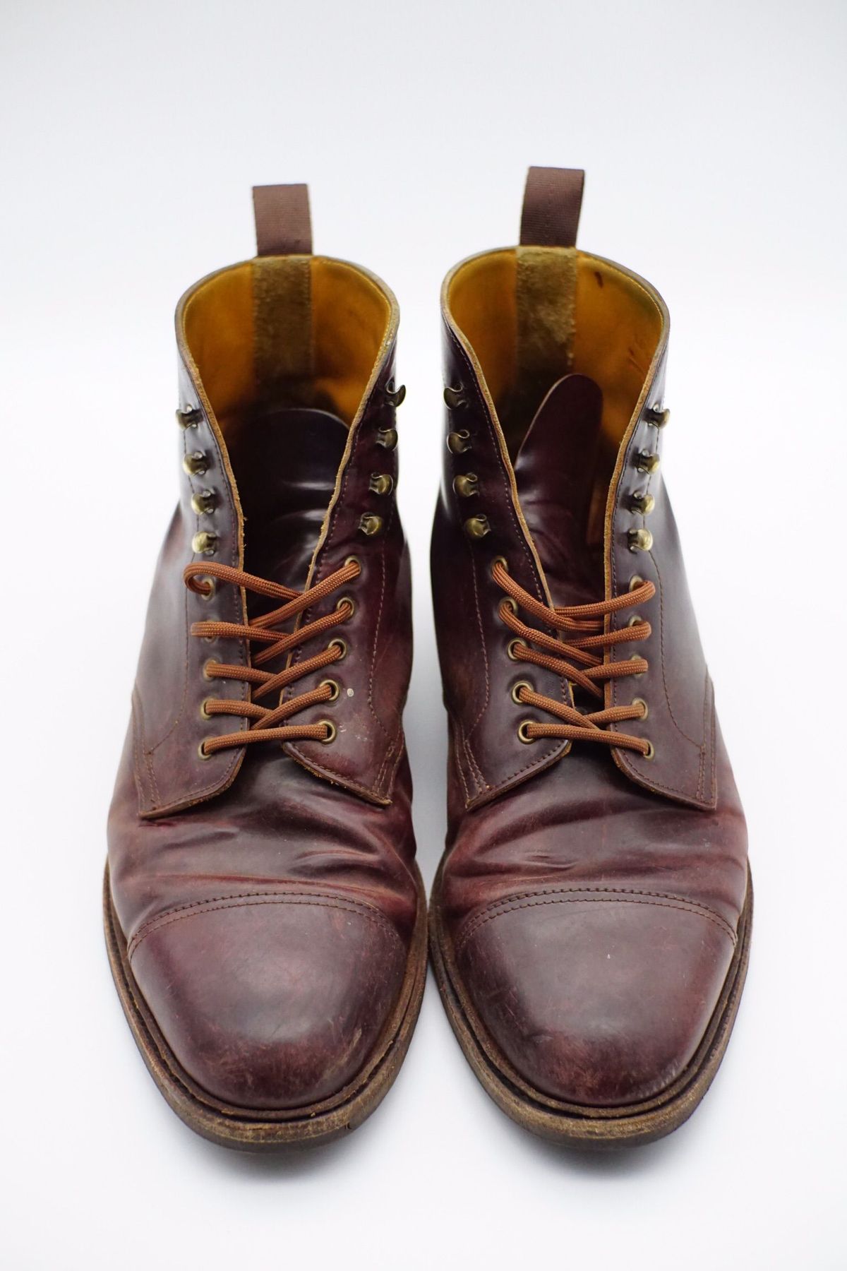 Photo by patinathunderdome on April 3, 2022 of the Meermin Derby Boot in Horween Color 8 Shell Cordovan.