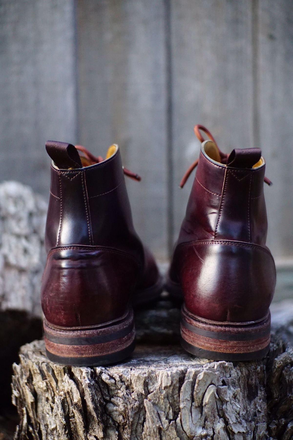 Photo by patinathunderdome on May 5, 2022 of the Meermin Derby Boot in Horween Color 8 Shell Cordovan.