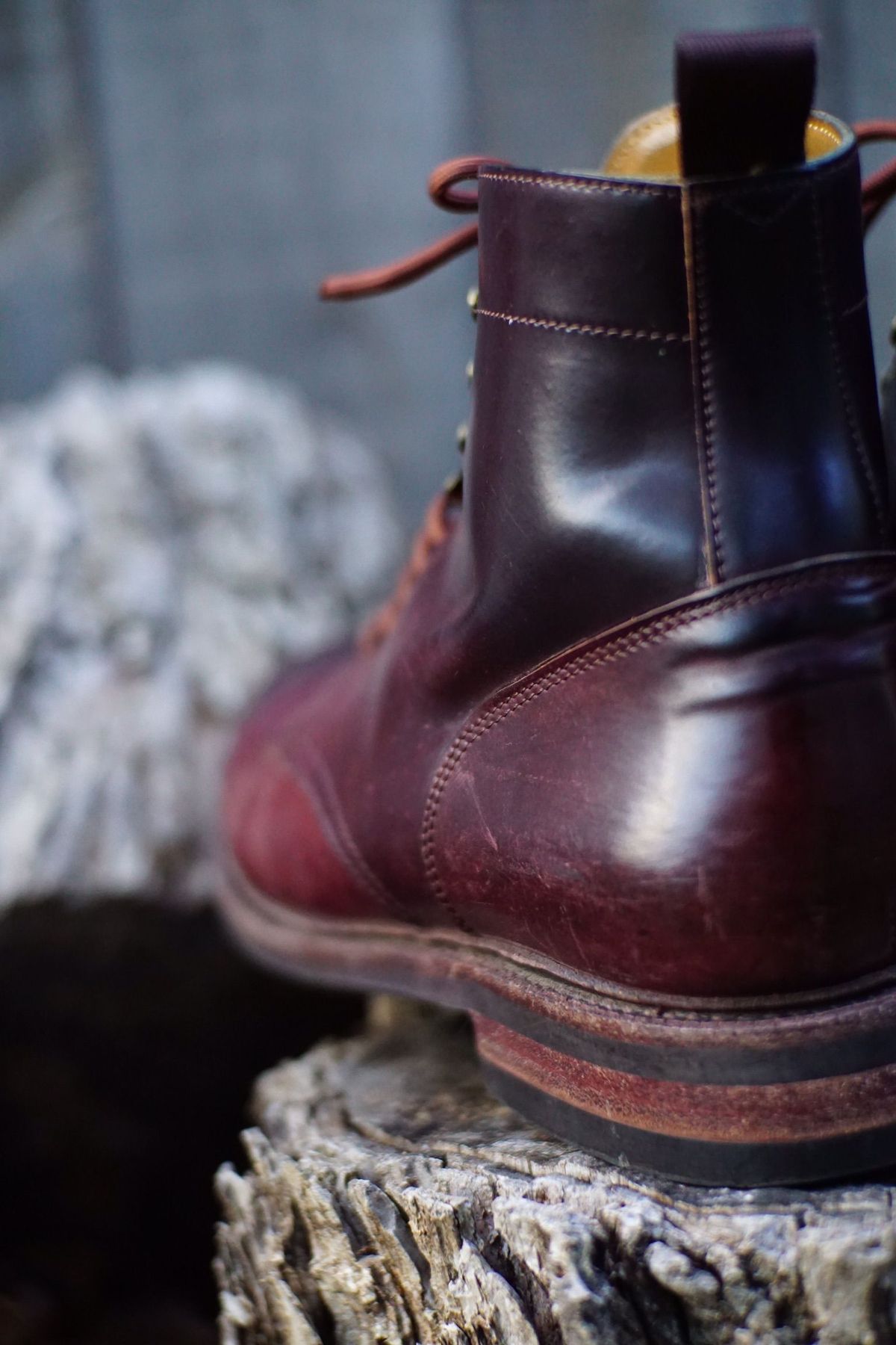 Photo by patinathunderdome on May 5, 2022 of the Meermin Derby Boot in Horween Color 8 Shell Cordovan.