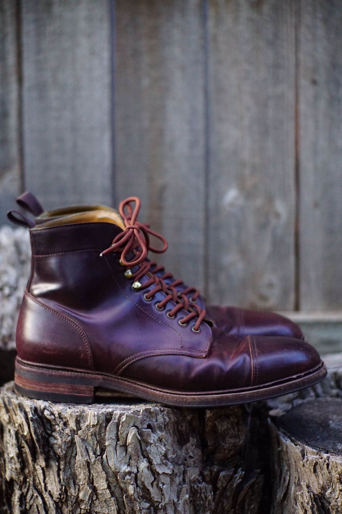 Photo by patinathunderdome on May 5, 2022 of the Meermin Derby Boot in Horween Color 8 Shell Cordovan.