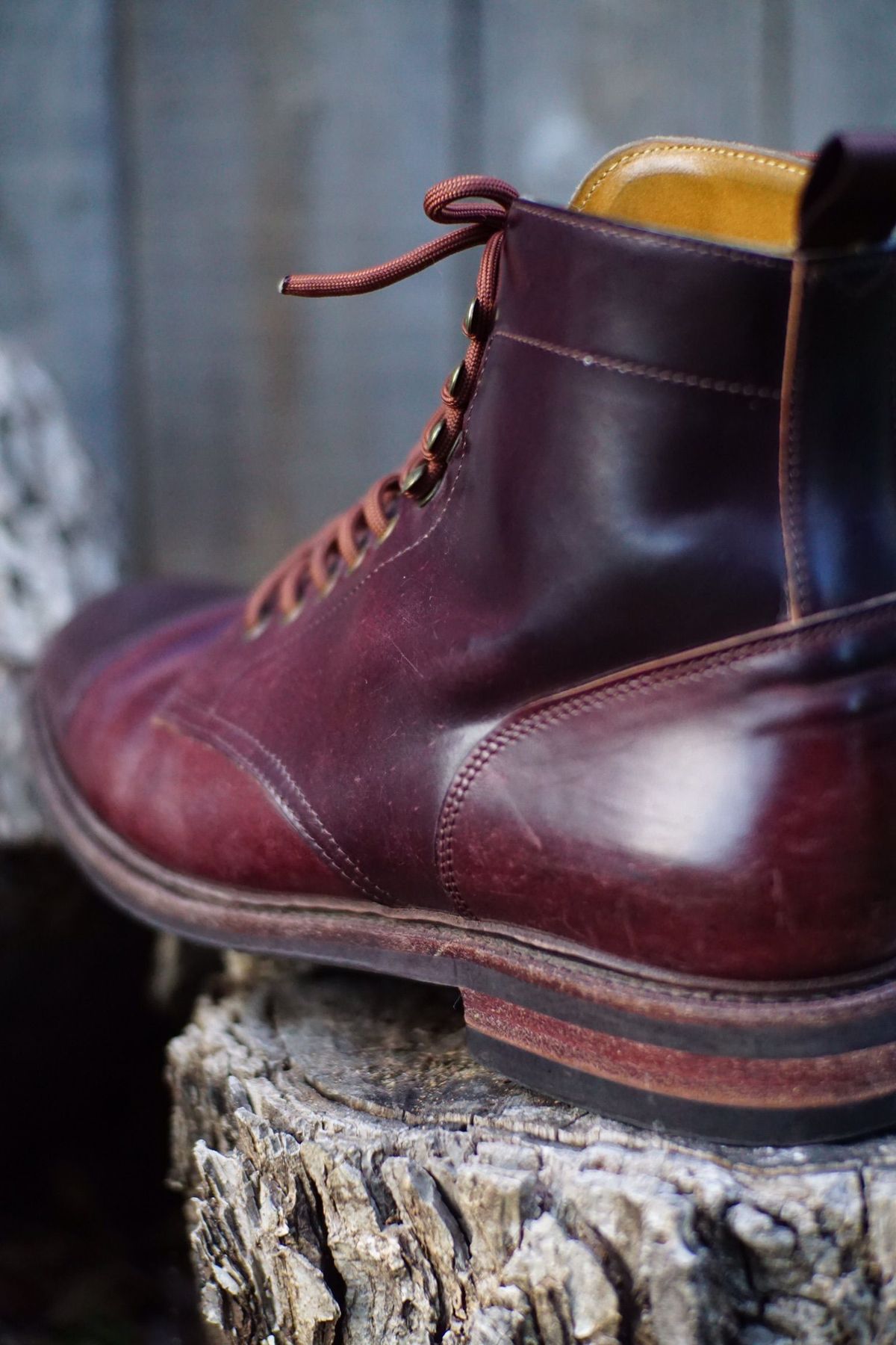 Photo by patinathunderdome on May 5, 2022 of the Meermin Derby Boot in Horween Color 8 Shell Cordovan.