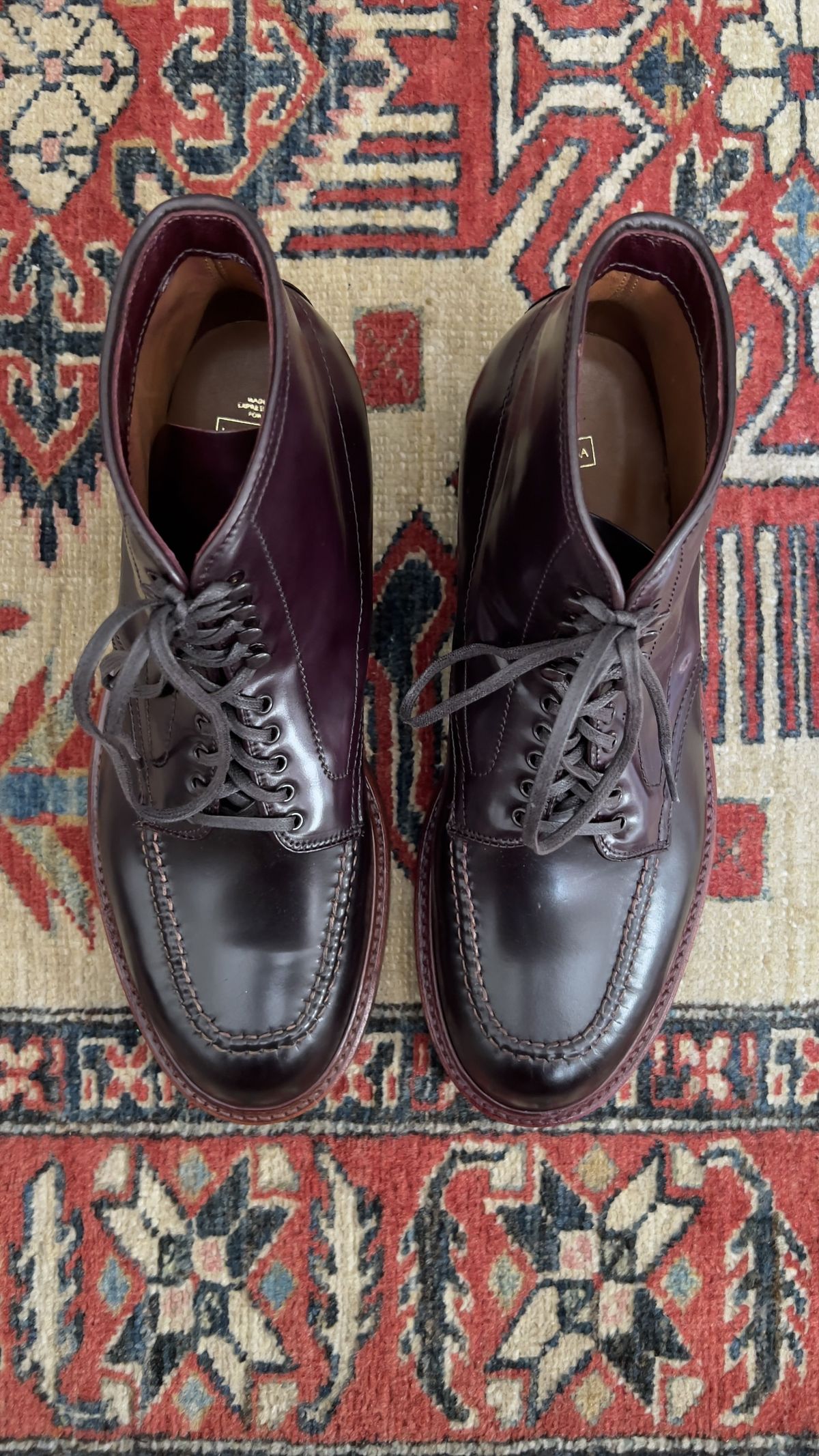 Photo by patinathunderdome on October 1, 2021 of the Alden Indy Boot in Horween Color 8 Shell Cordovan.