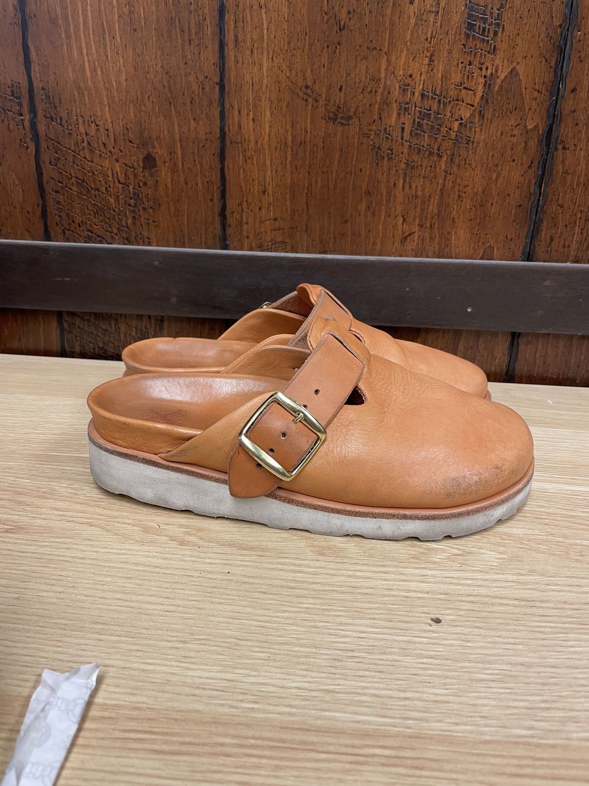 Photo by patinathunderdome on November 4, 2021 of the Love Jules 1973 Clog in Horween Natural Essex.