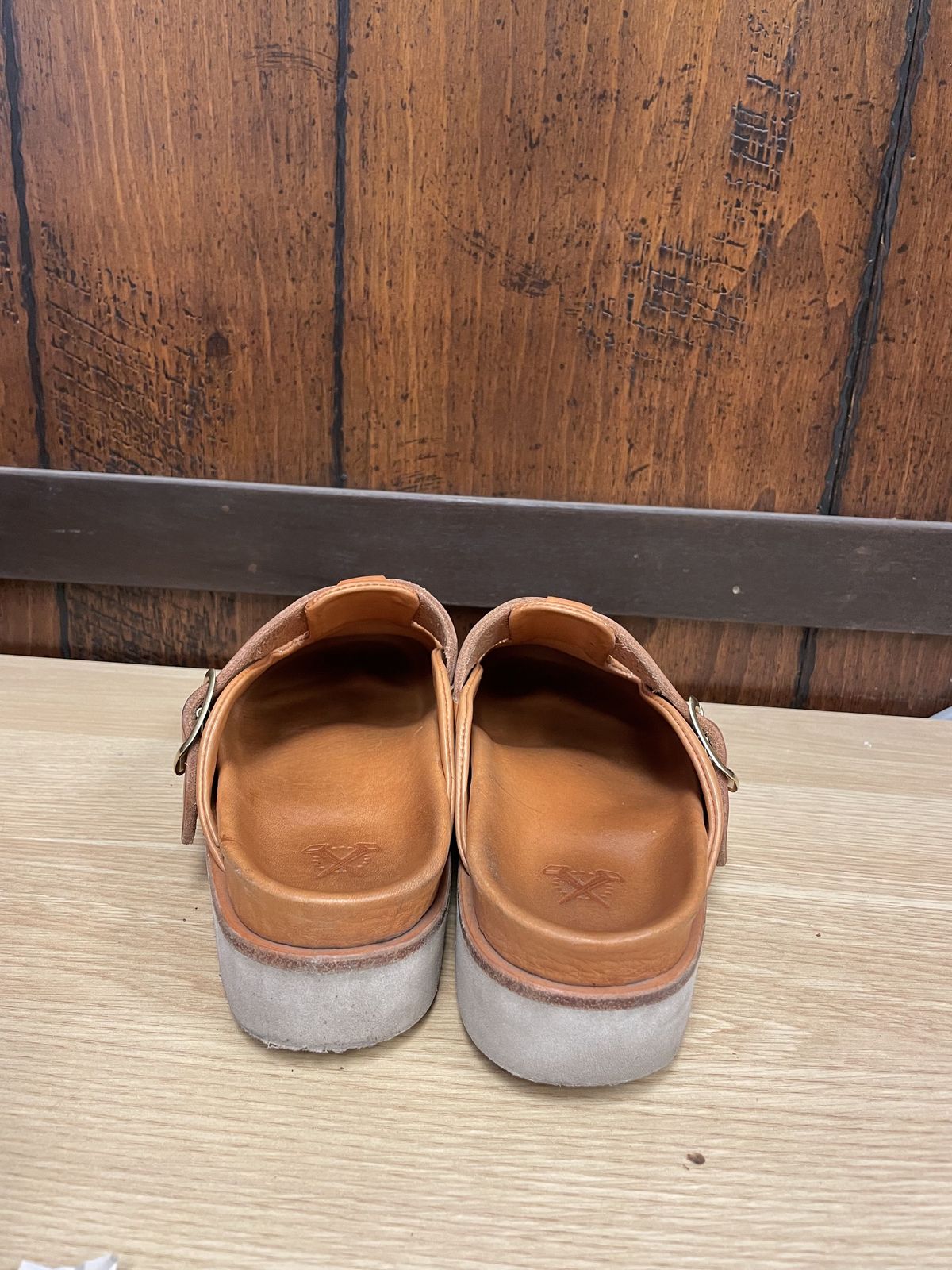 Photo by patinathunderdome on November 4, 2021 of the Love Jules 1973 Clog in Horween Natural Essex.