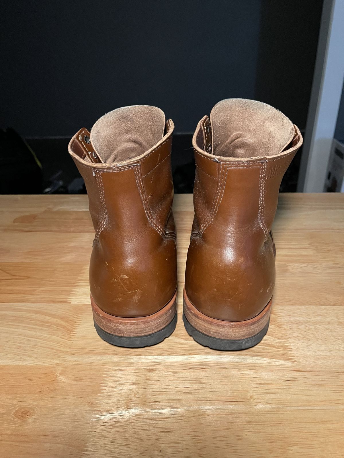 Photo by patinathunderdome on December 5, 2021 of the White's MP-M1TC in Horween British Tan Chromexcel.