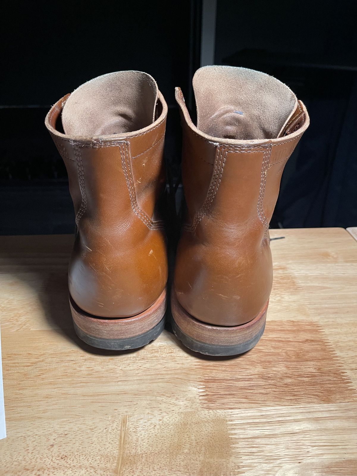 Photo by patinathunderdome on January 4, 2022 of the White's MP-M1TC in Horween British Tan Chromexcel.