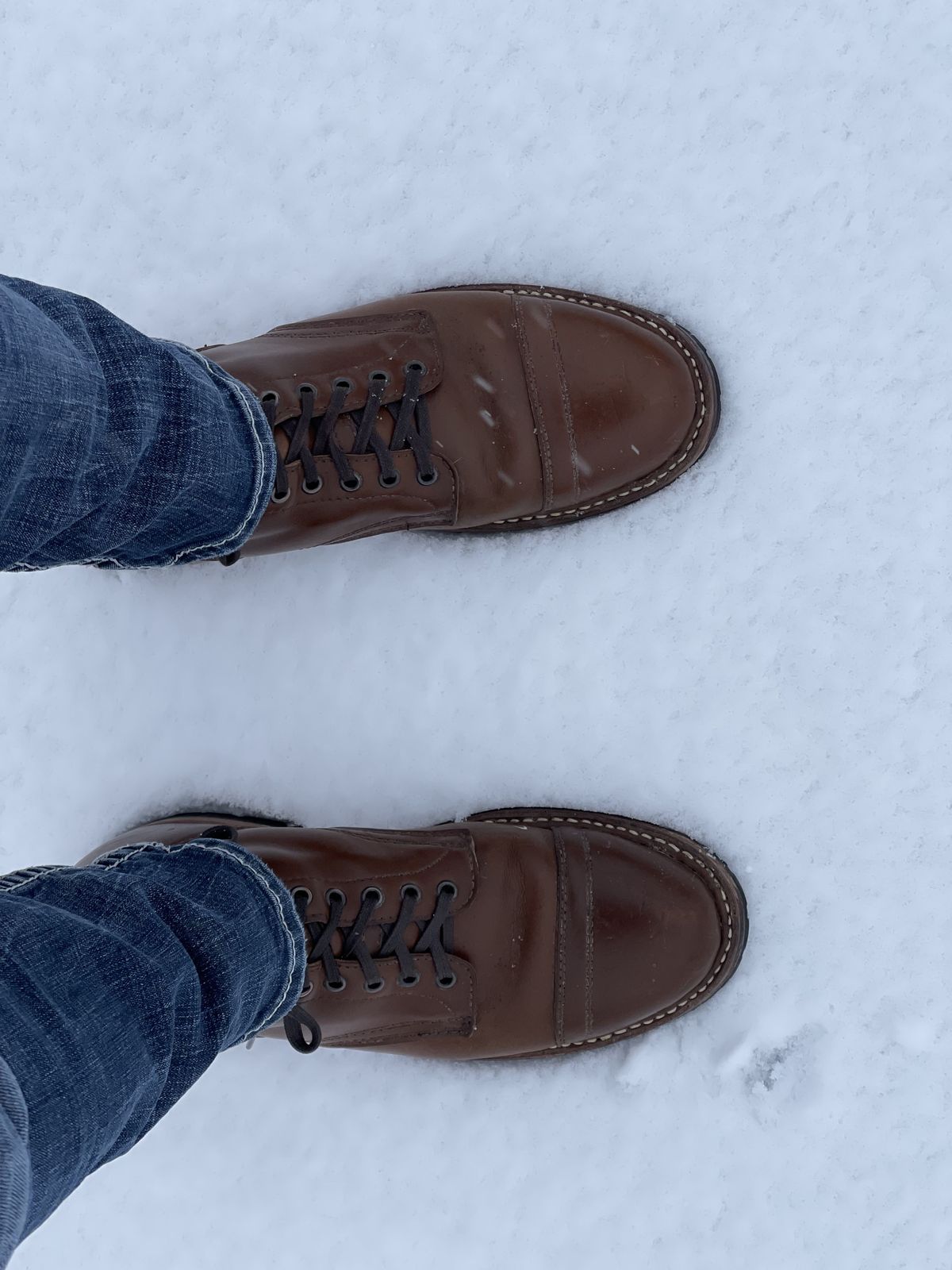 Photo by patinathunderdome on January 4, 2022 of the White's MP-M1TC in Horween British Tan Chromexcel.