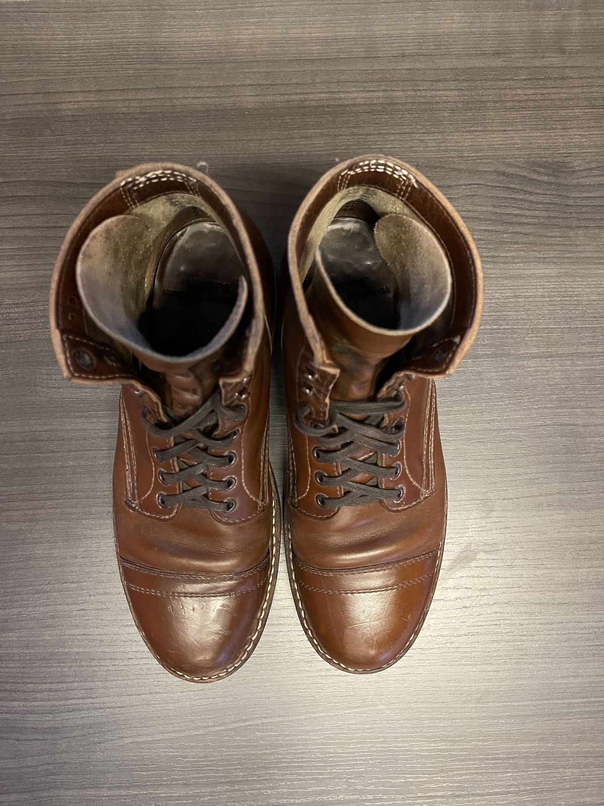 Photo by patinathunderdome on February 3, 2022 of the White's MP-M1TC in Horween British Tan Chromexcel.