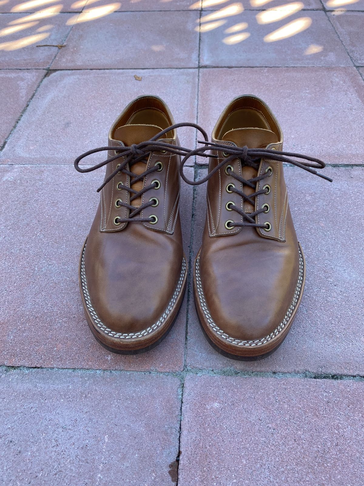 Photo by patinathunderdome on November 1, 2021 of the Onderhoud LVL01 Derby Boot in Maryam Toscanello Horsebutt.