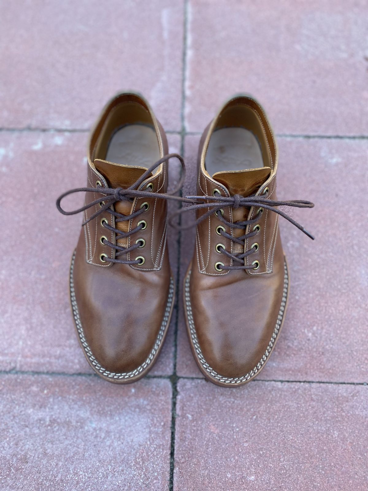Photo by patinathunderdome on November 1, 2021 of the Onderhoud LVL01 Derby Boot in Maryam Toscanello Horsebutt.
