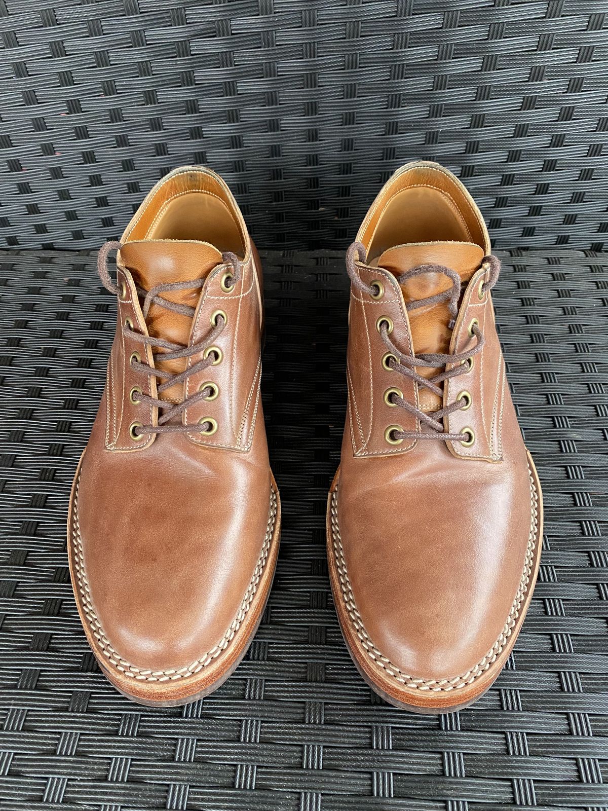 Photo by patinathunderdome on January 1, 2022 of the Onderhoud LVL01 Derby Boot in Maryam Toscanello Horsebutt.