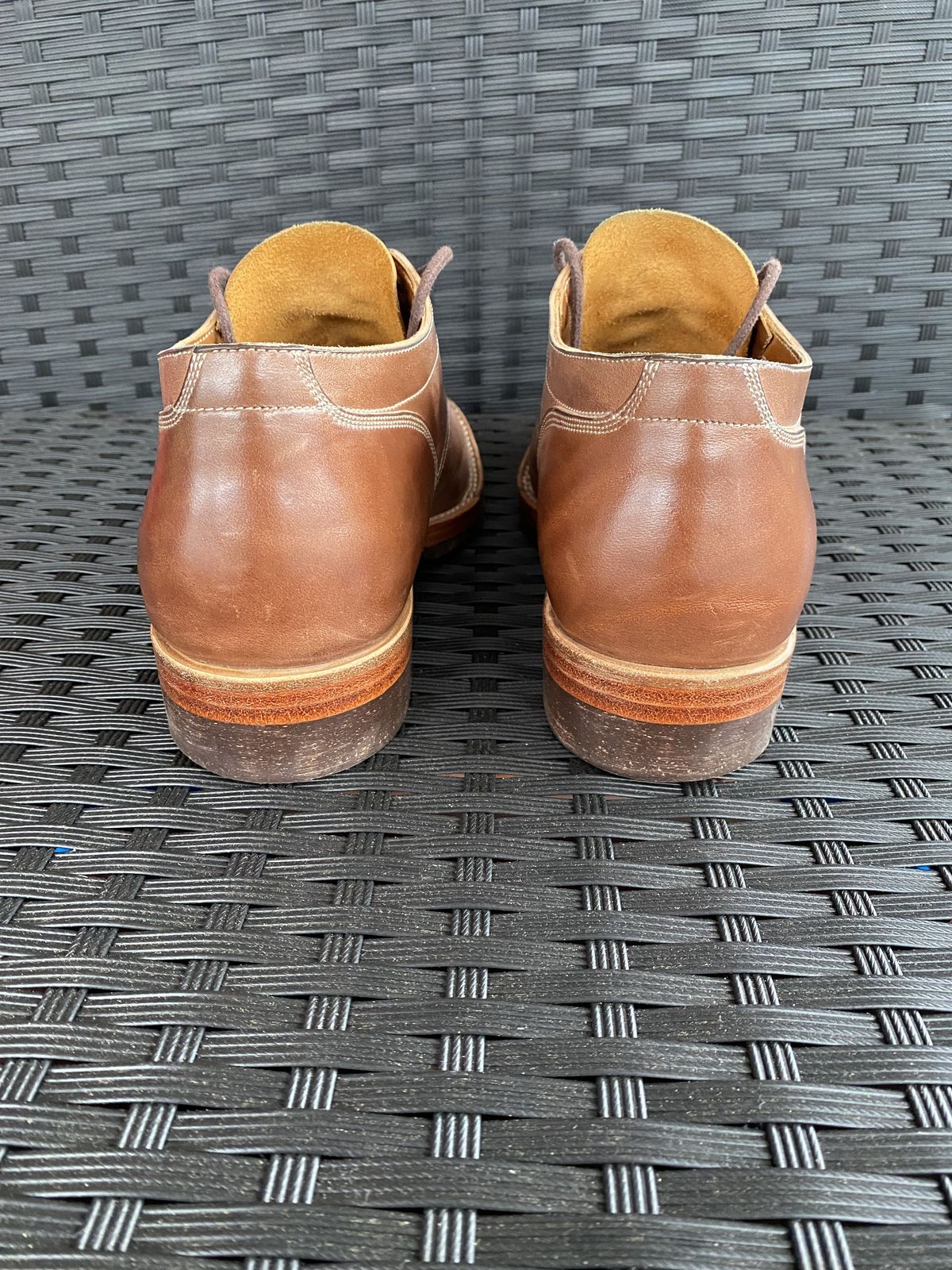 Photo by patinathunderdome on January 1, 2022 of the Onderhoud LVL01 Derby Boot in Maryam Toscanello Horsebutt.