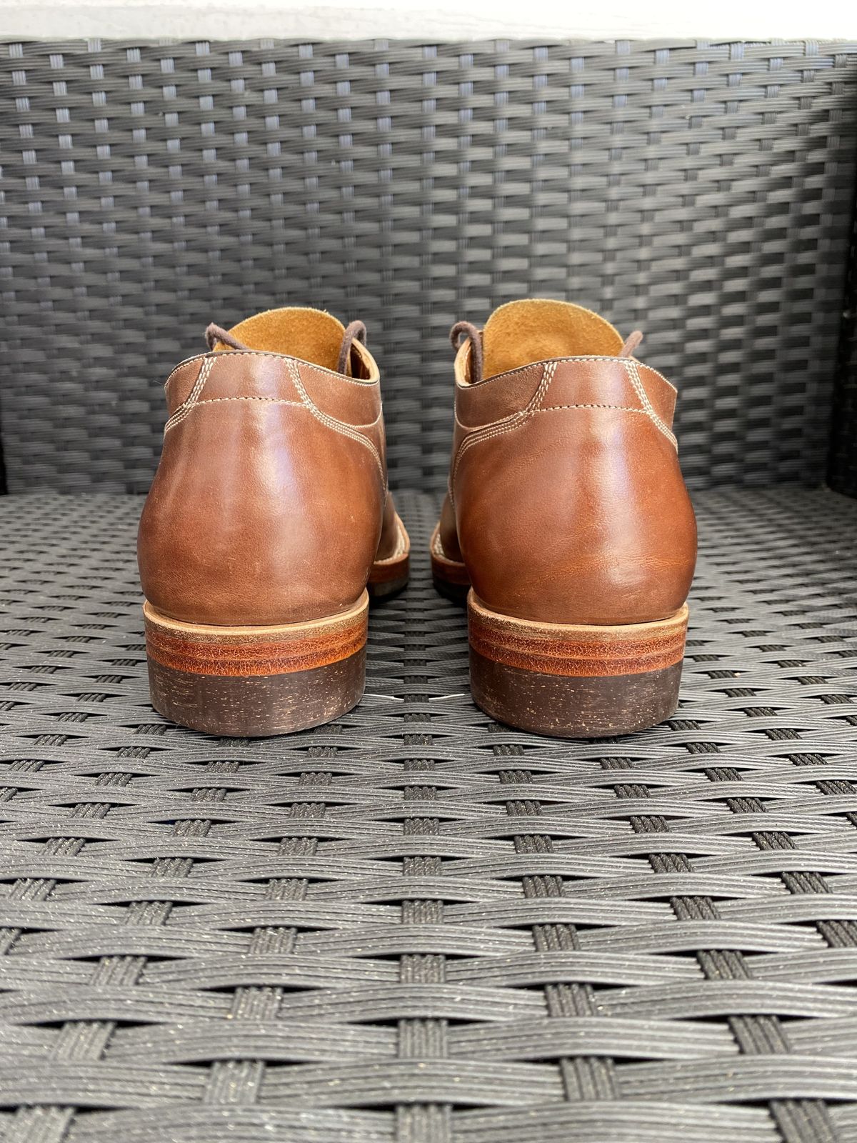 Photo by patinathunderdome on February 1, 2022 of the Onderhoud LVL01 Derby Boot in Maryam Toscanello Horsebutt.
