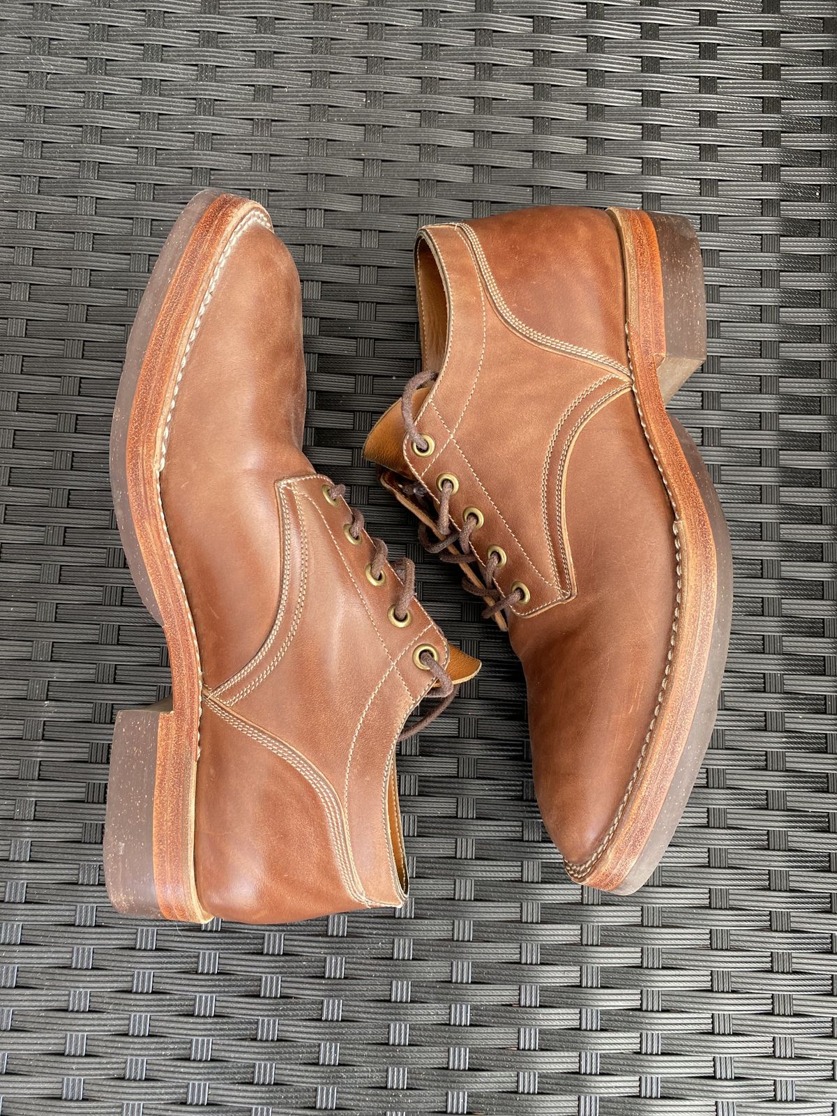 Photo by patinathunderdome on February 1, 2022 of the Onderhoud LVL01 Derby Boot in Maryam Toscanello Horsebutt.