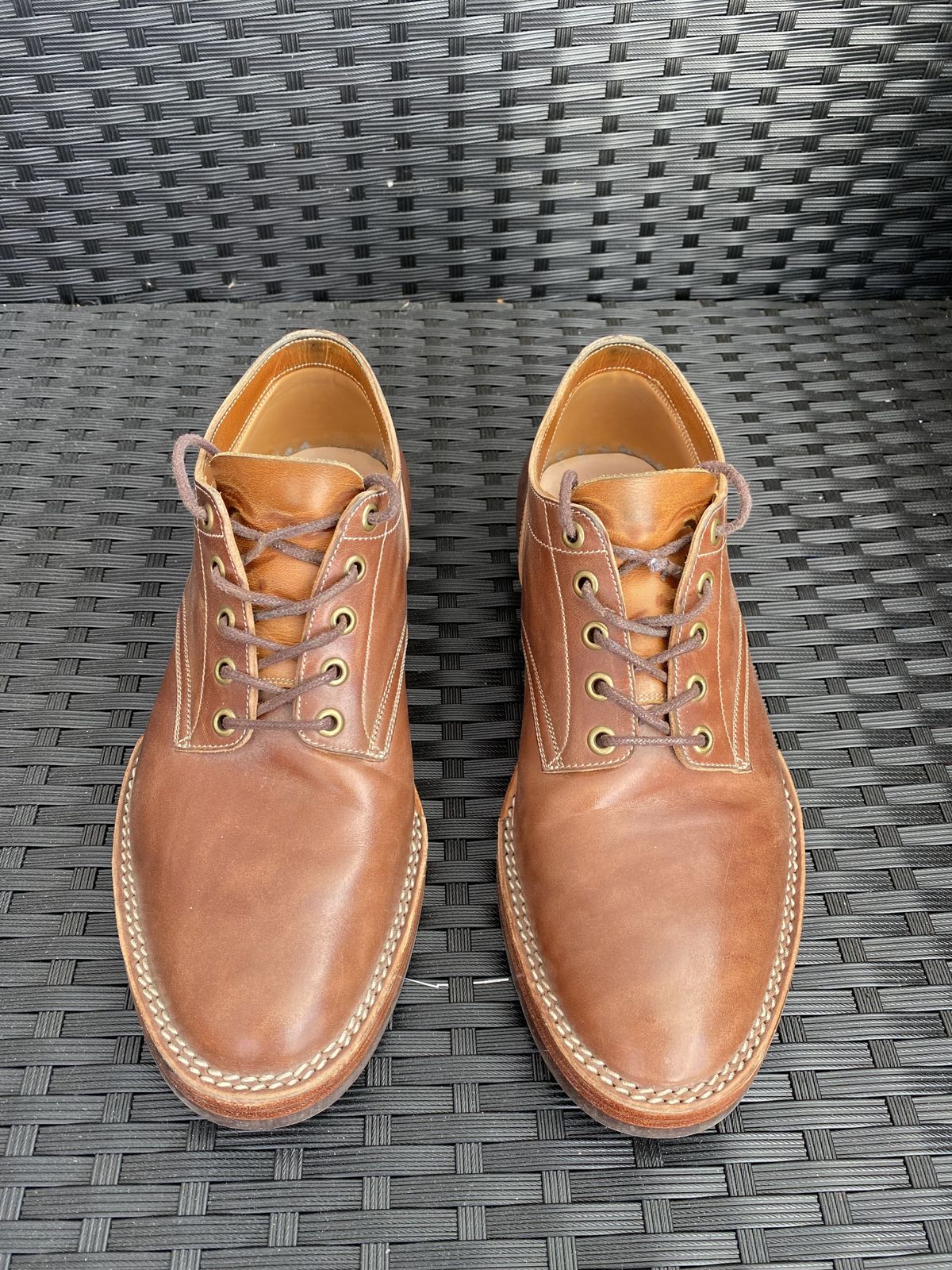 Photo by patinathunderdome on February 1, 2022 of the Onderhoud LVL01 Derby Boot in Maryam Toscanello Horsebutt.