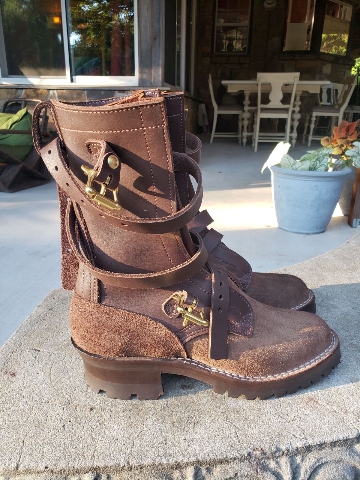 Photo by patinathunderdome on October 4, 2021 of the Nicks TankerPro in Seidel Tan Teton Roughout.