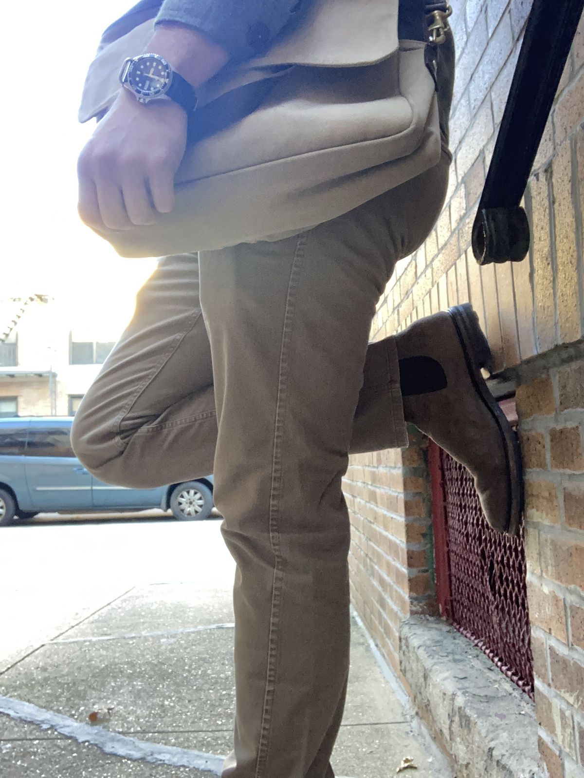 Photo by patinathunderdome on November 4, 2021 of the Viberg Chelsea in Maryam Walnut Waxed Reverse Horsebutt.
