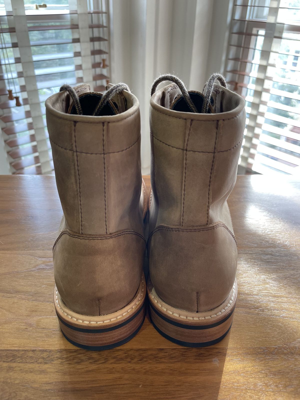 Photo by patinathunderdome on October 3, 2021 of the Nisolo All-Weather Amalia Boot in Tobacco.