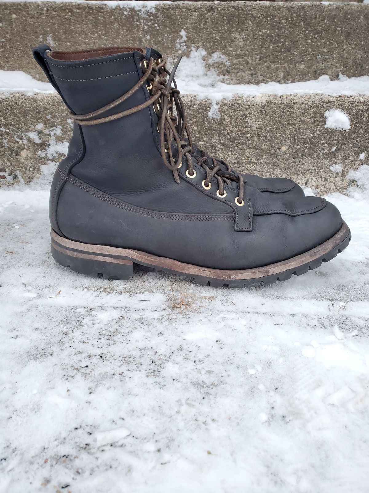 Photo by patinathunderdome on January 5, 2022 of the Truman Gun Boot in C.F. Stead Baltic Kudu.