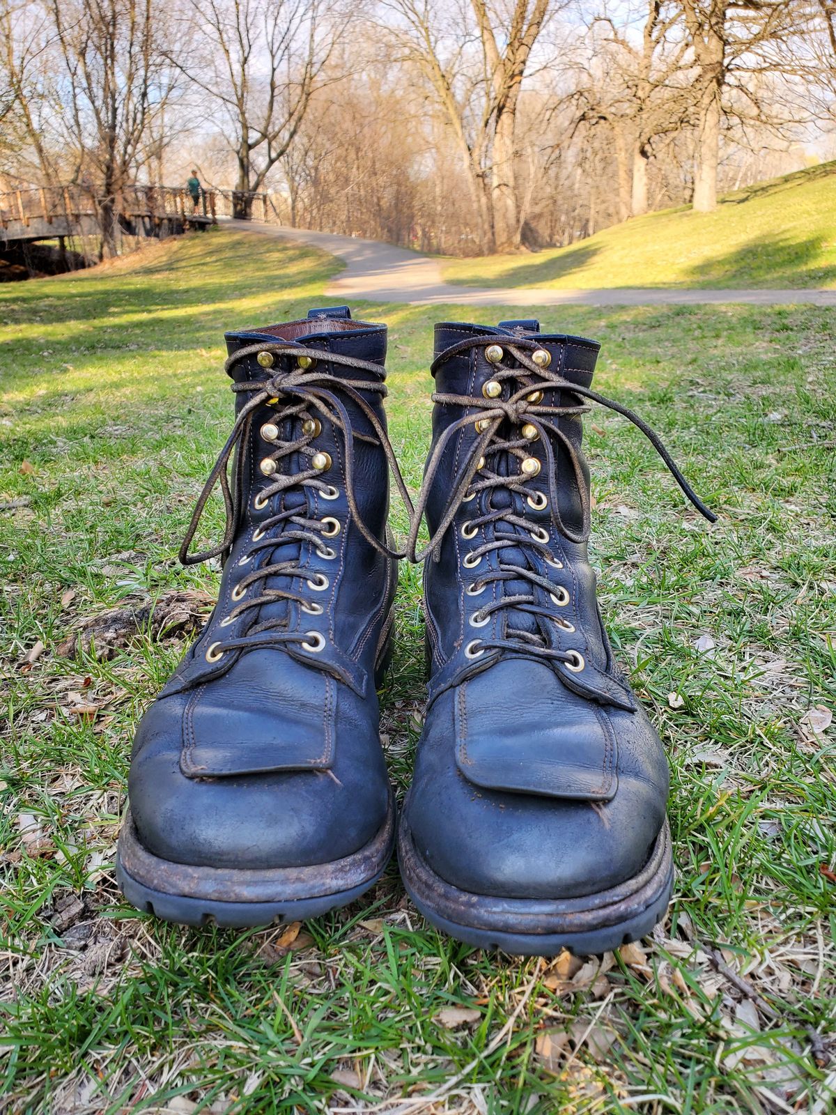 Photo by patinathunderdome on May 6, 2022 of the Truman Gun Boot in C.F. Stead Baltic Kudu.