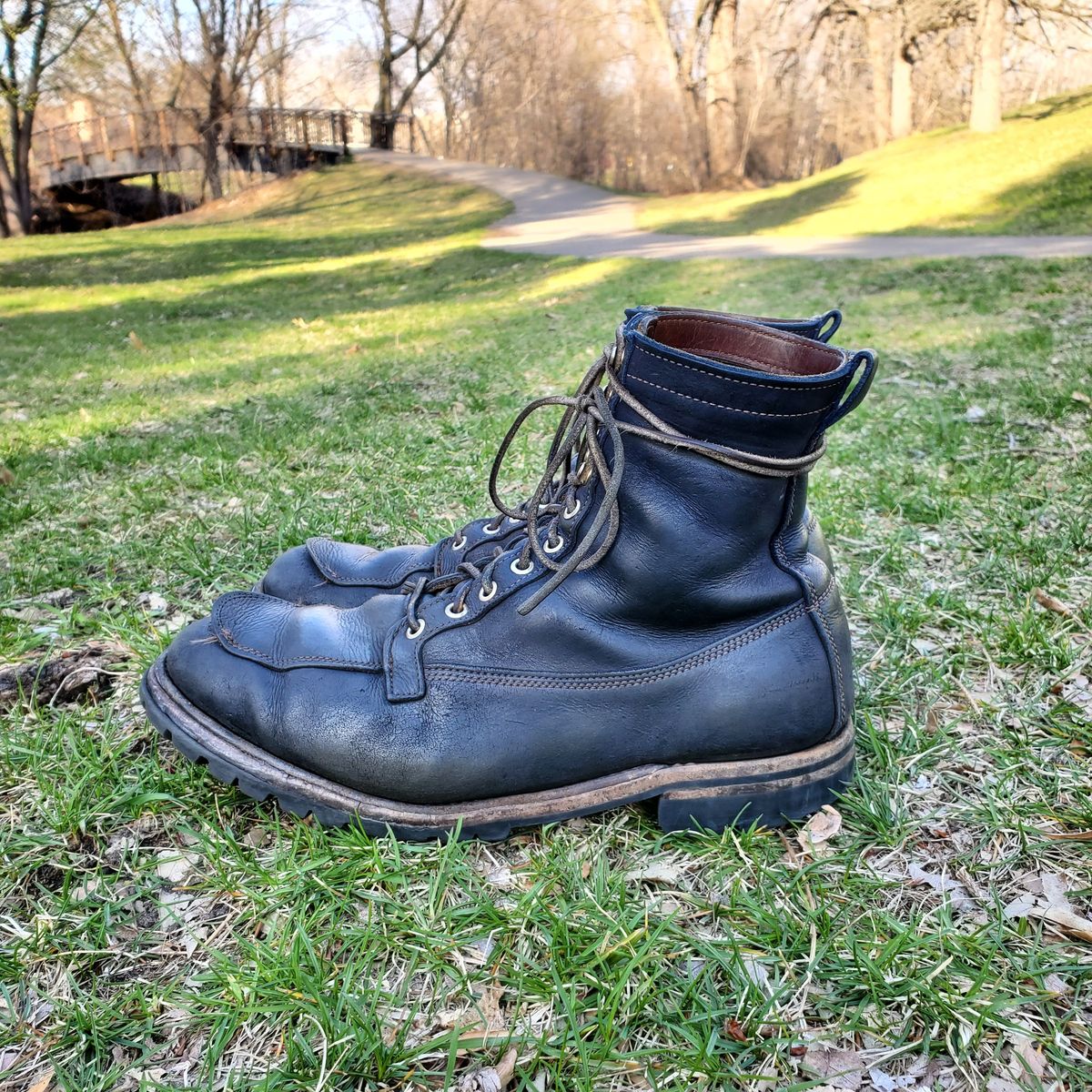 Photo by patinathunderdome on May 6, 2022 of the Truman Gun Boot in C.F. Stead Baltic Kudu.