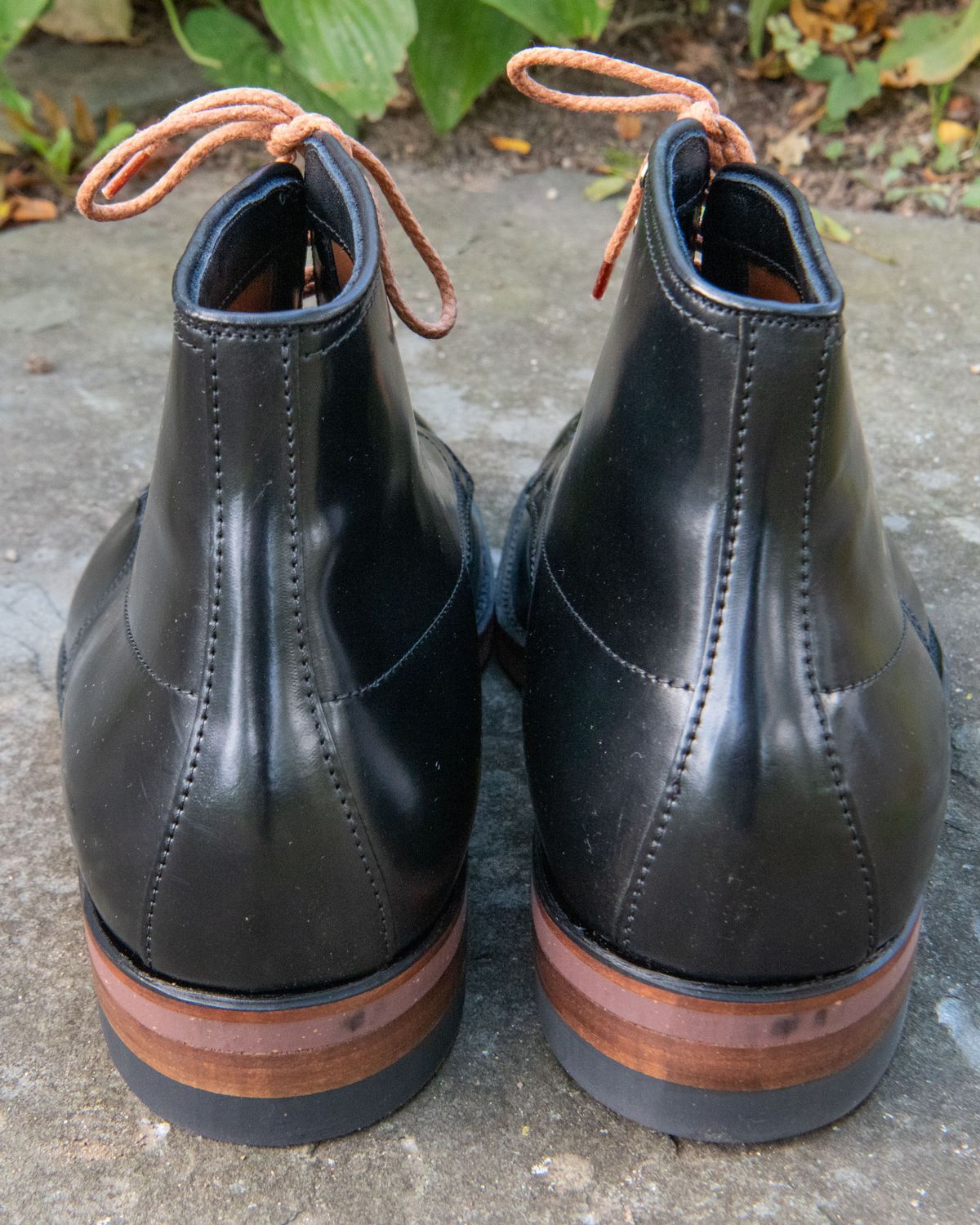 Photo by patinathunderdome on September 30, 2021 of the Alden Indy Boot in Horween Black Shell Cordovan.