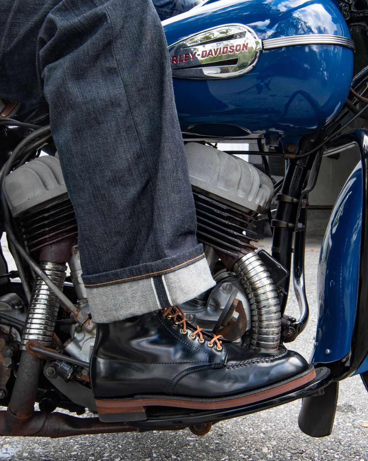 Photo by patinathunderdome on September 30, 2021 of the Alden Indy Boot in Horween Black Shell Cordovan.