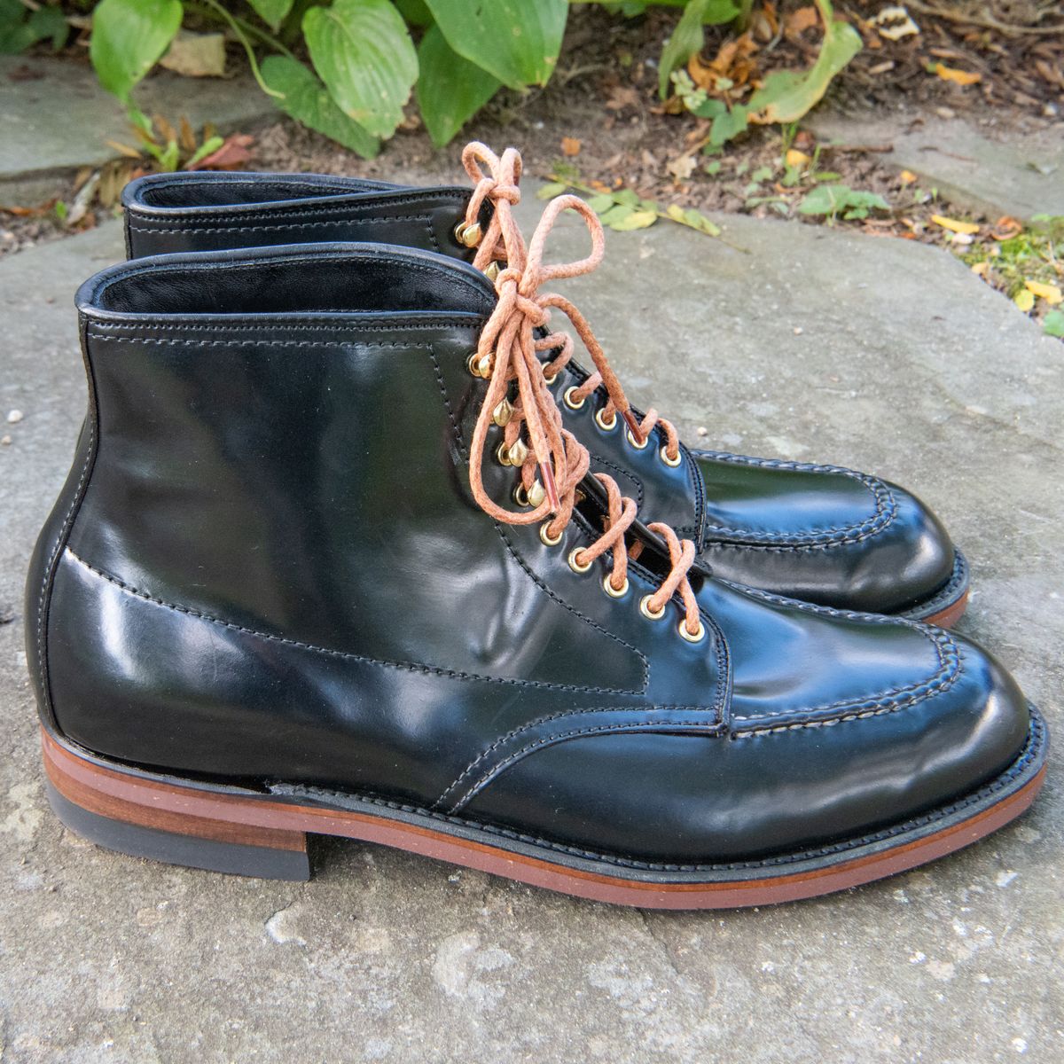 Photo by patinathunderdome on September 30, 2021 of the Alden Indy Boot in Horween Black Shell Cordovan.