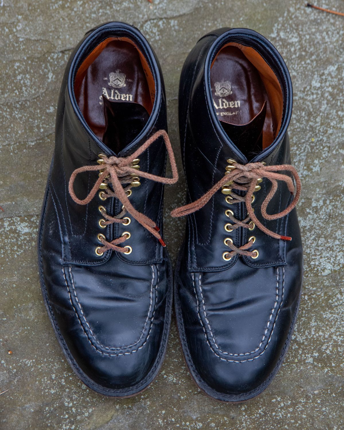 Photo by patinathunderdome on December 4, 2021 of the Alden Indy Boot in Horween Black Shell Cordovan.