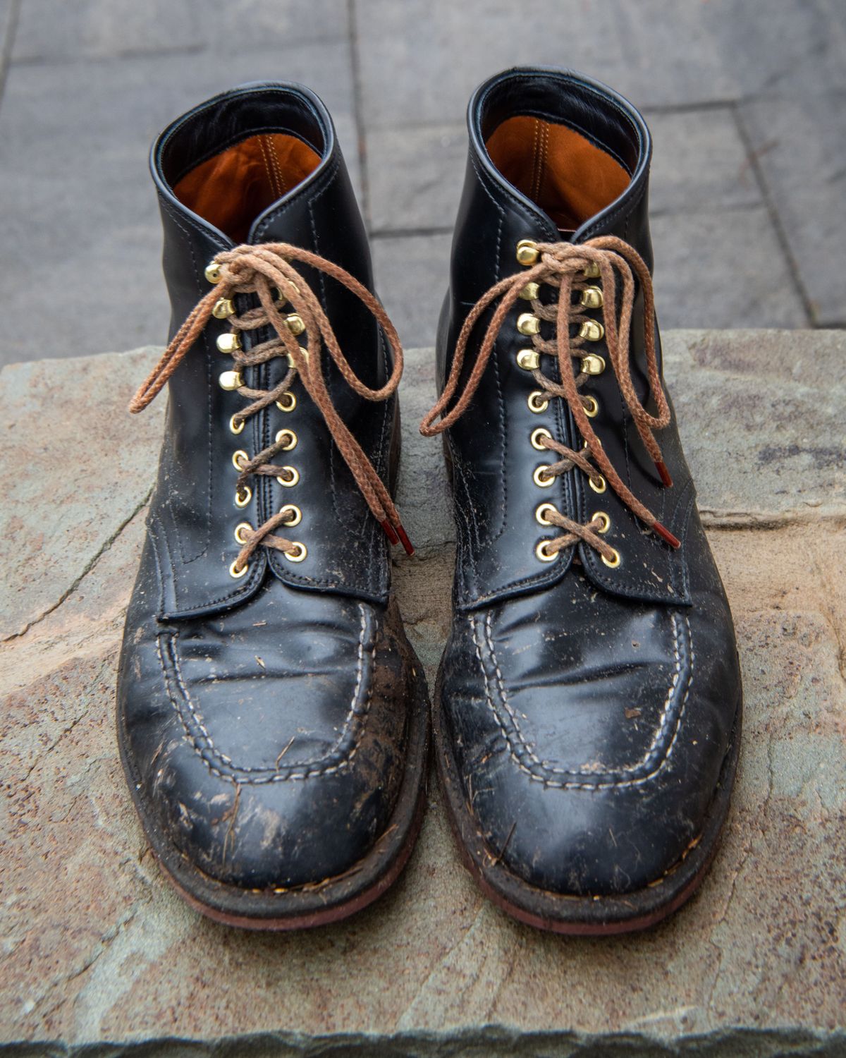 Photo by patinathunderdome on January 2, 2022 of the Alden Indy Boot in Horween Black Shell Cordovan.