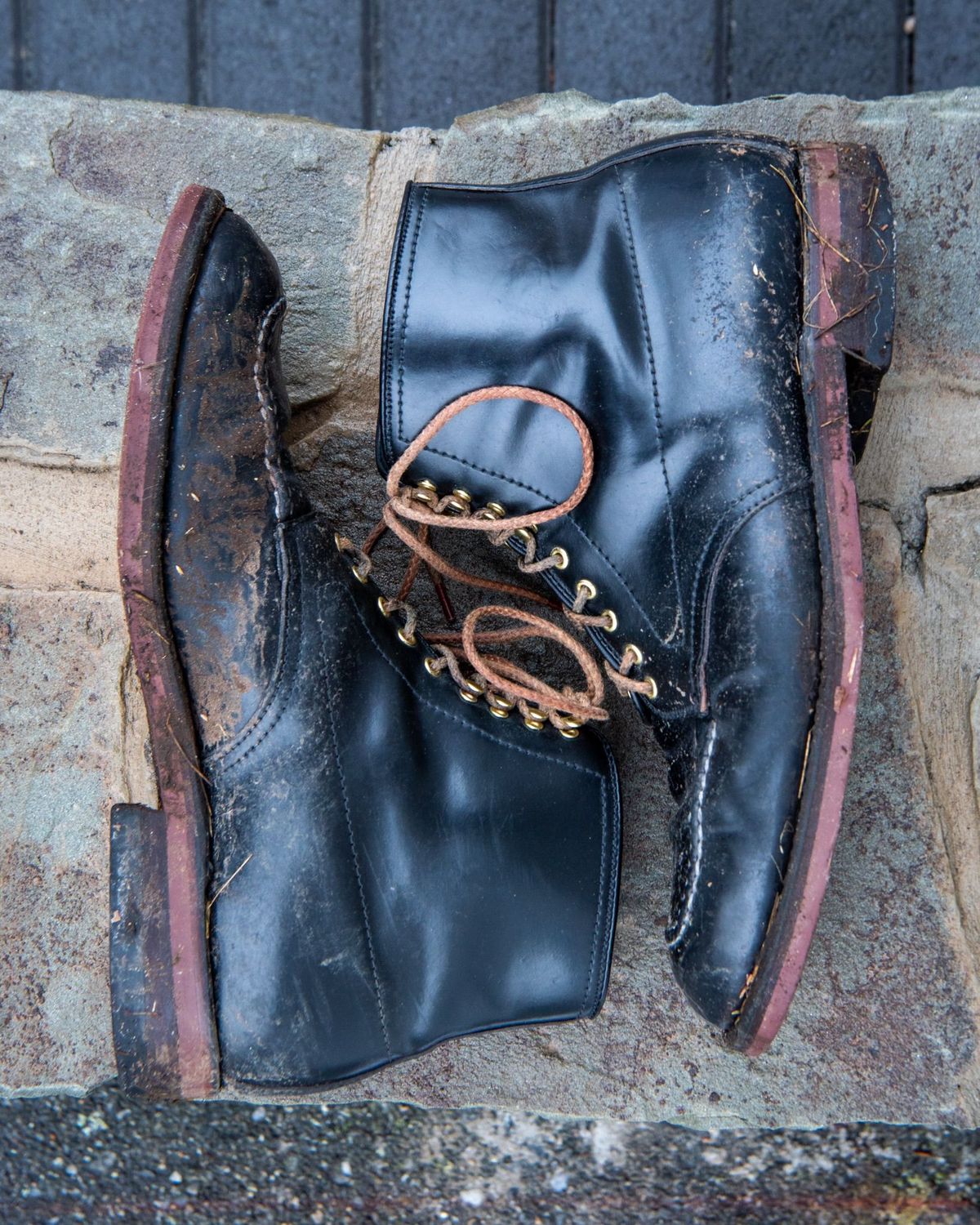Photo by patinathunderdome on January 2, 2022 of the Alden Indy Boot in Horween Black Shell Cordovan.