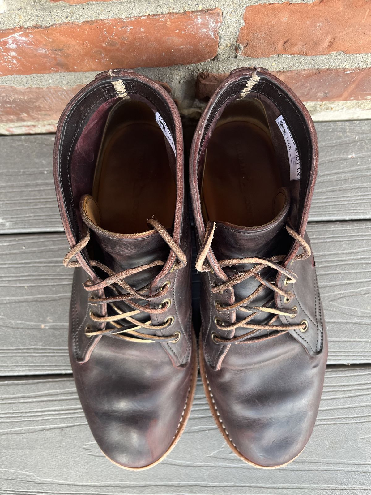 Photo by patinathunderdome on April 6, 2022 of the Truman Chukka in Guidi Aubergine Horse Rump.