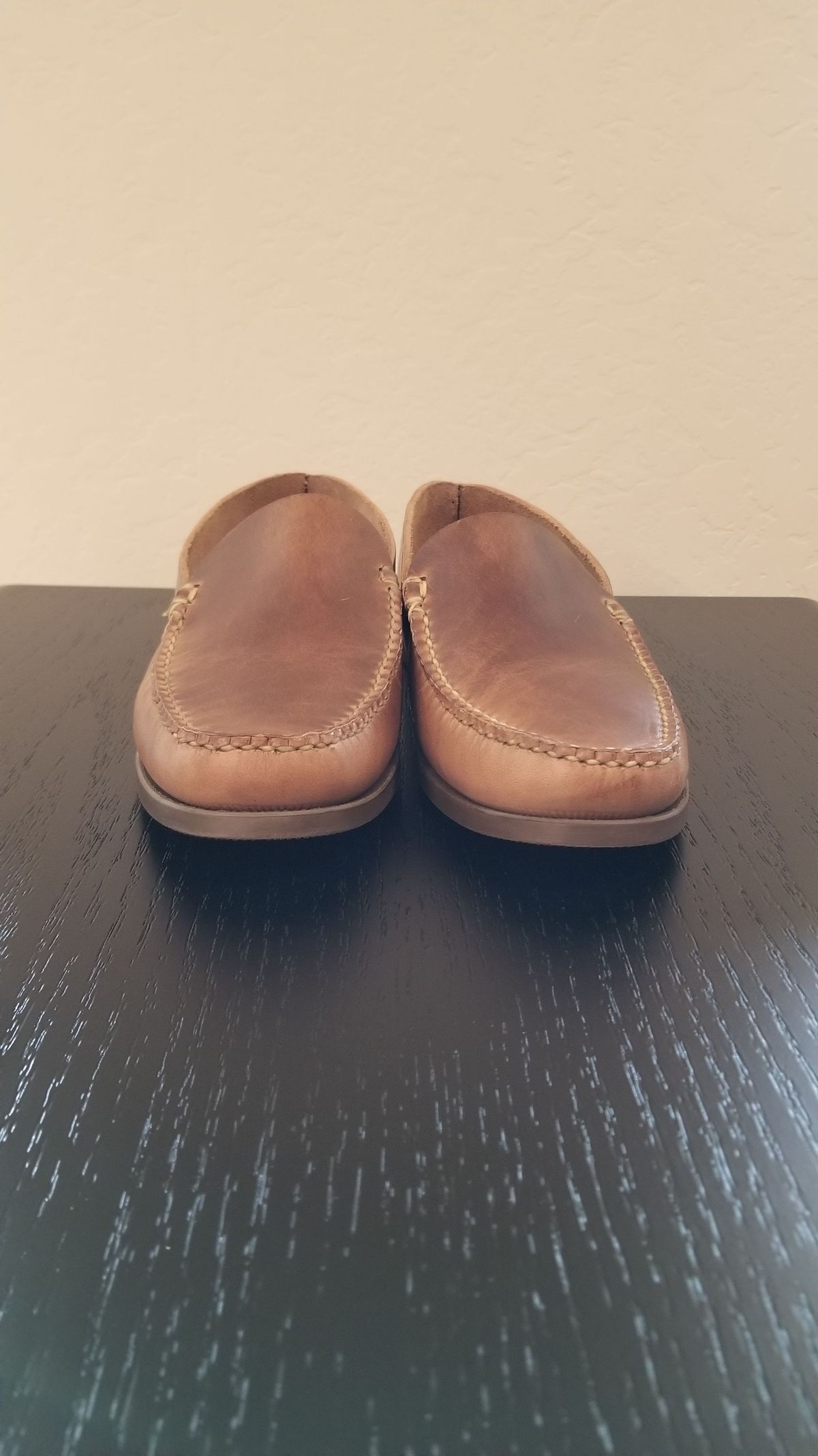 Photo by patinathunderdome on October 2, 2021 of the Oak Street Bootmakers Slip Moc in Horween Natural Chromexcel.