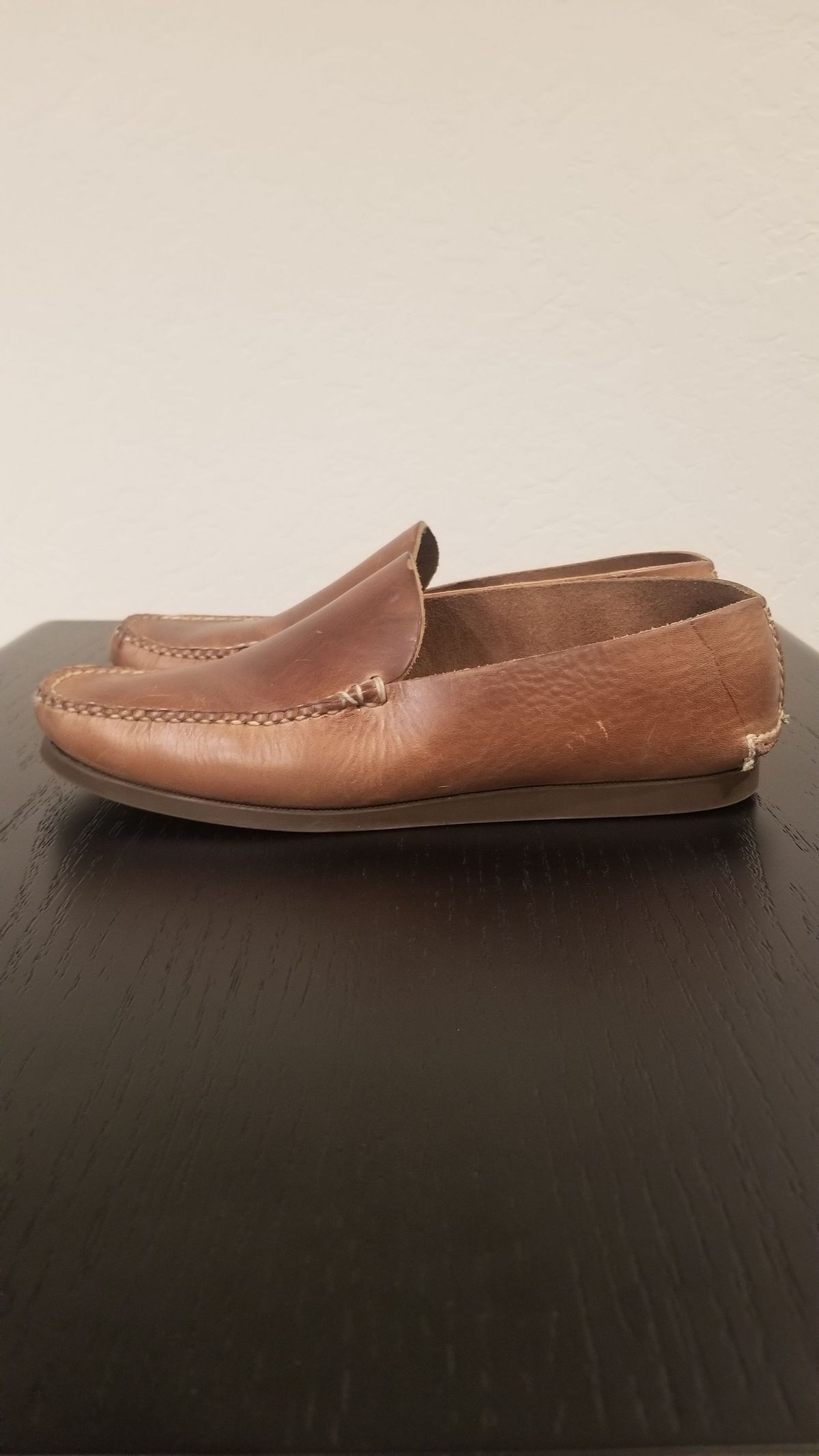 Photo by patinathunderdome on March 6, 2022 of the Oak Street Bootmakers Slip Moc in Horween Natural Chromexcel.